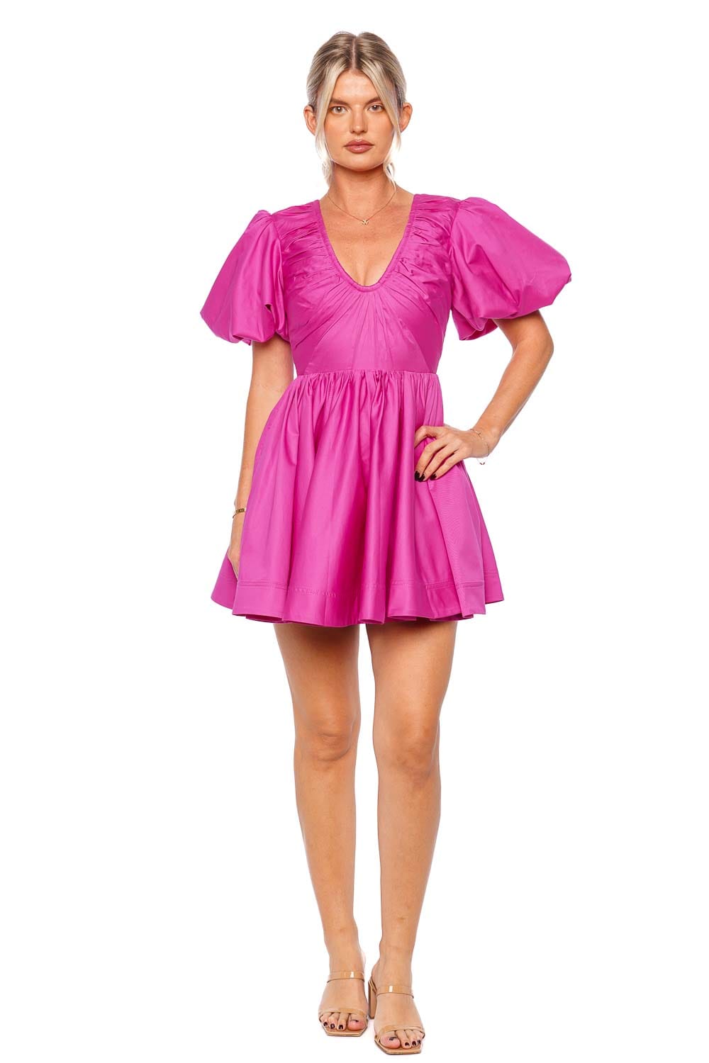 Aje. Cresting Puff Sleeve Mini Dress