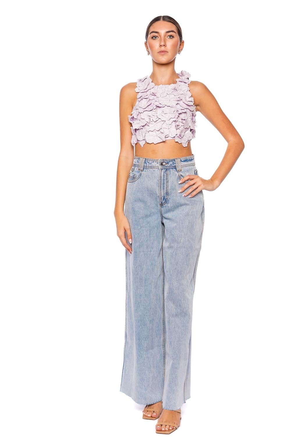 Aje. Splendour Flower Shell Cropped Top