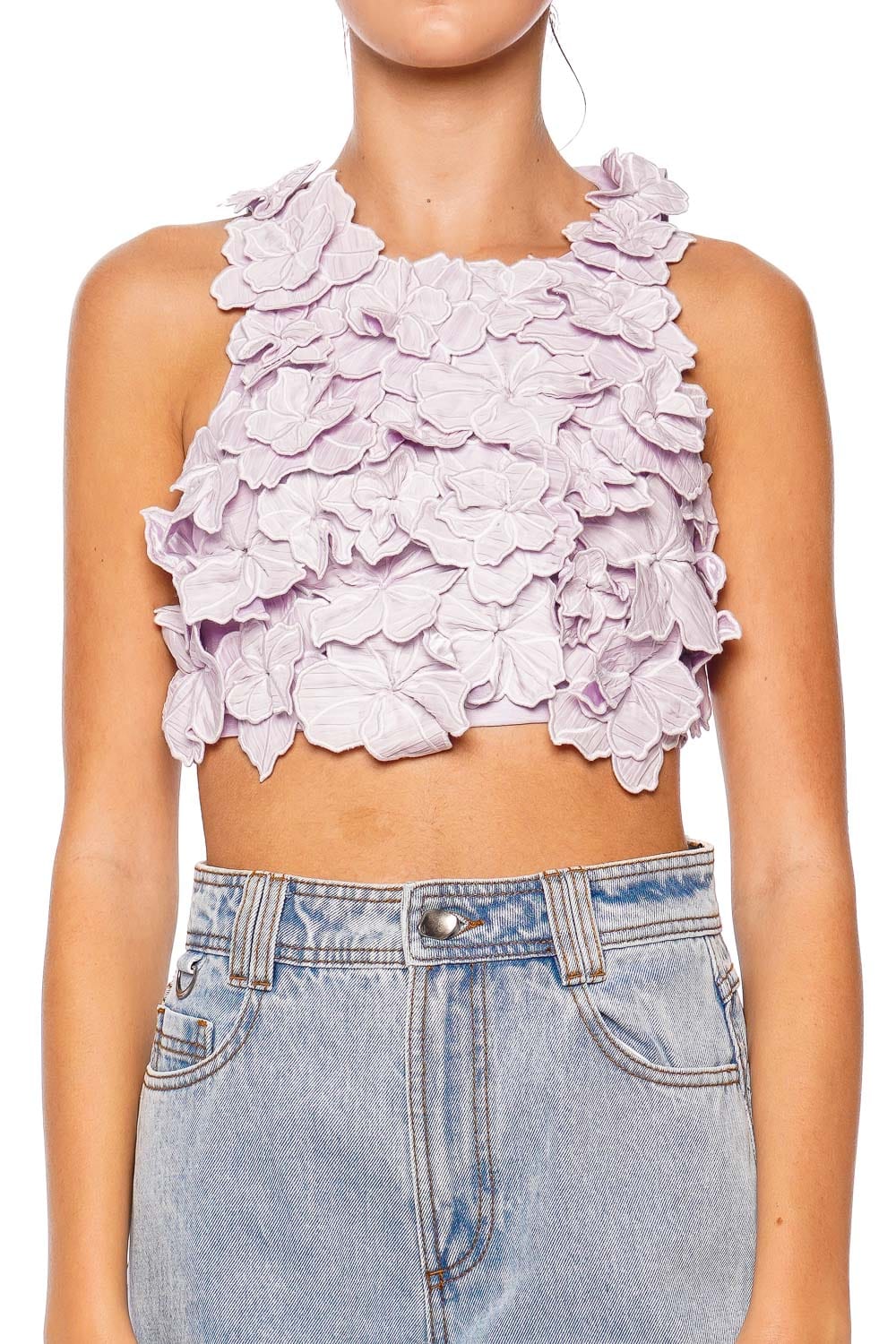 Aje. Splendour Flower Shell Cropped Top