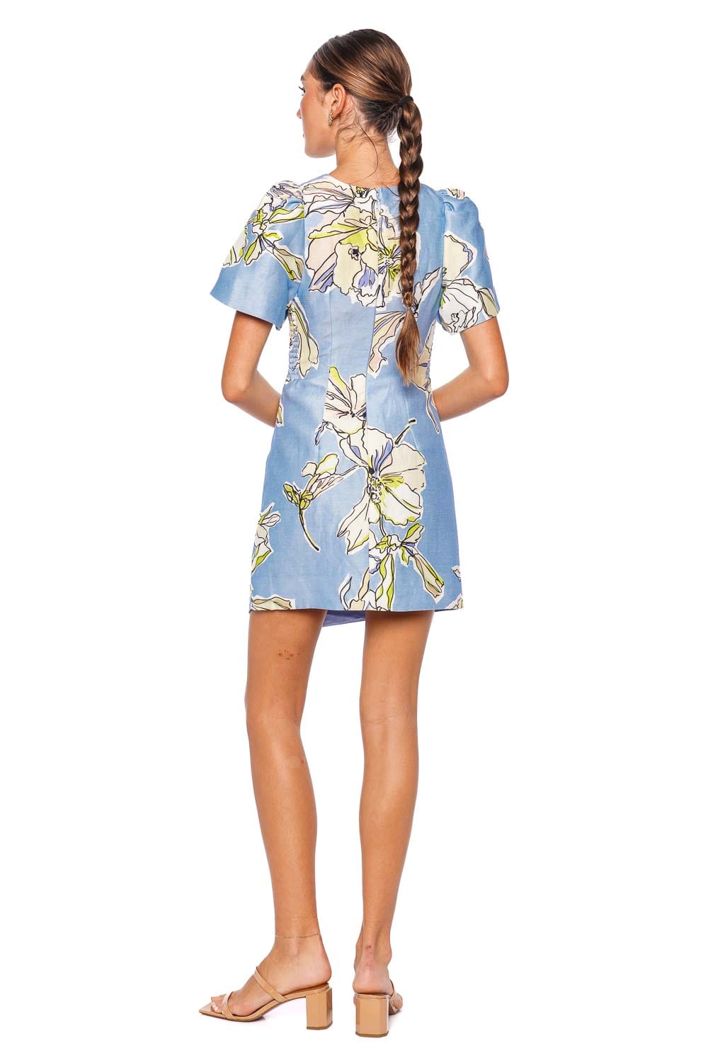 Aje. Presence Blue Hibiscus Twisted Mini Dress