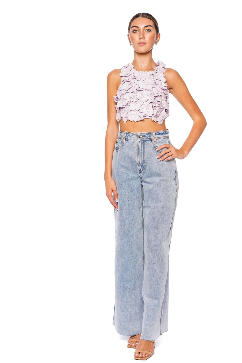 Aje. Aura Low Rise Wide Leg Jean