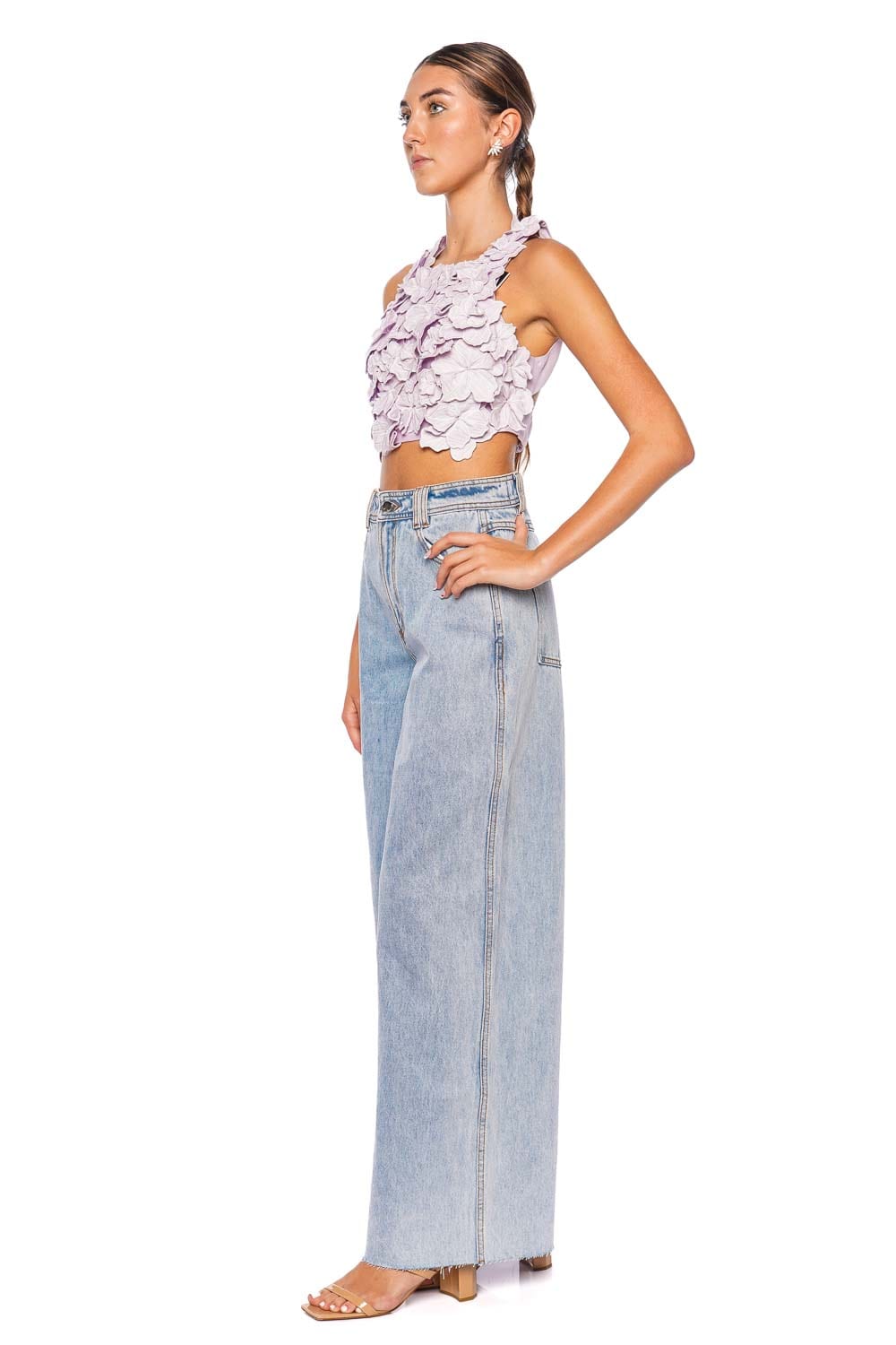 Aje. Aura Low Rise Wide Leg Jean