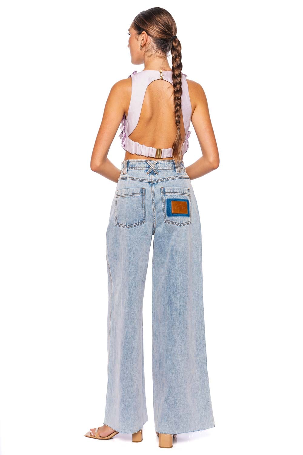 Aje. Aura Low Rise Wide Leg Jean