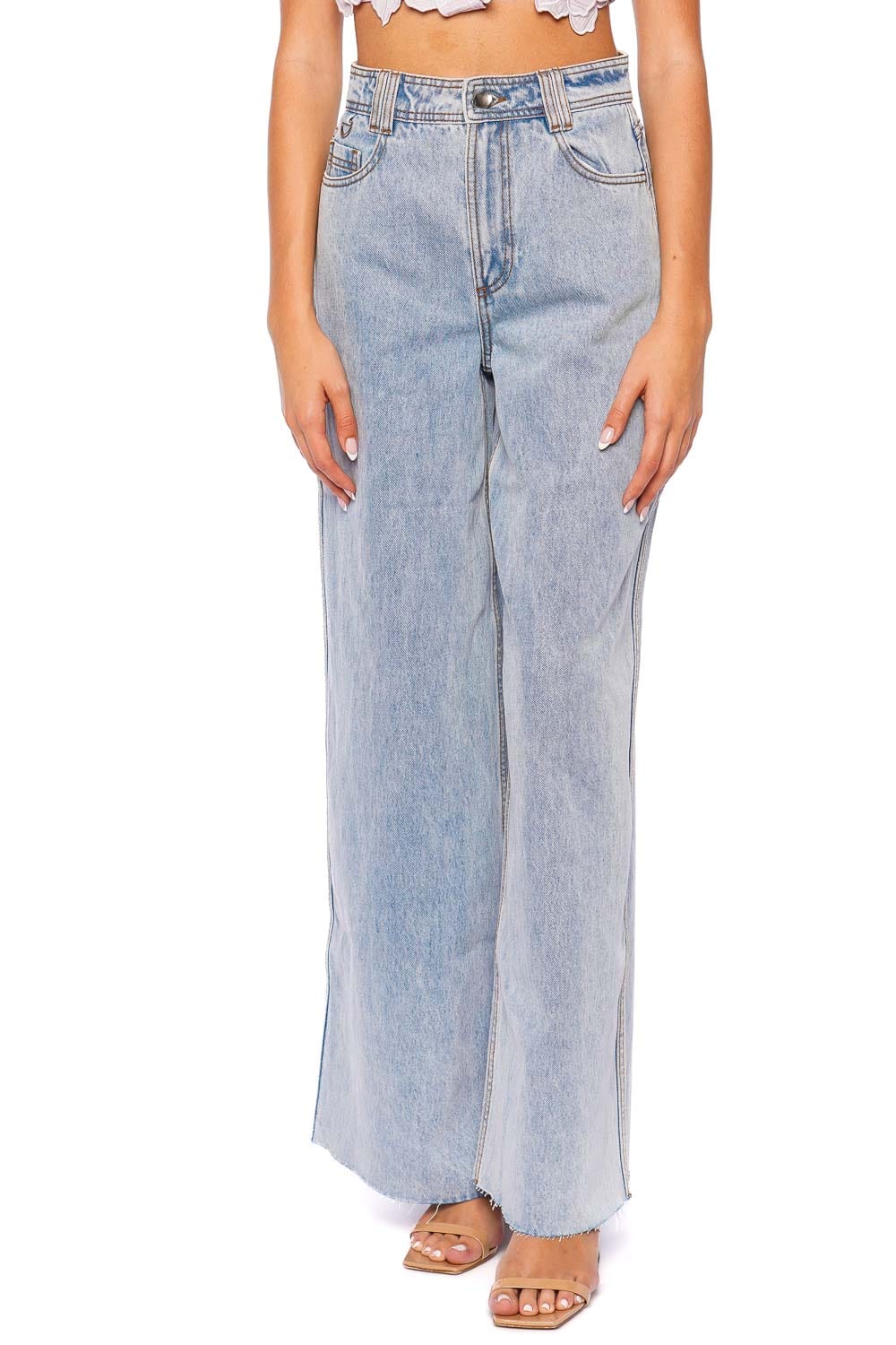 Aje. Aura Low Rise Wide Leg Jean