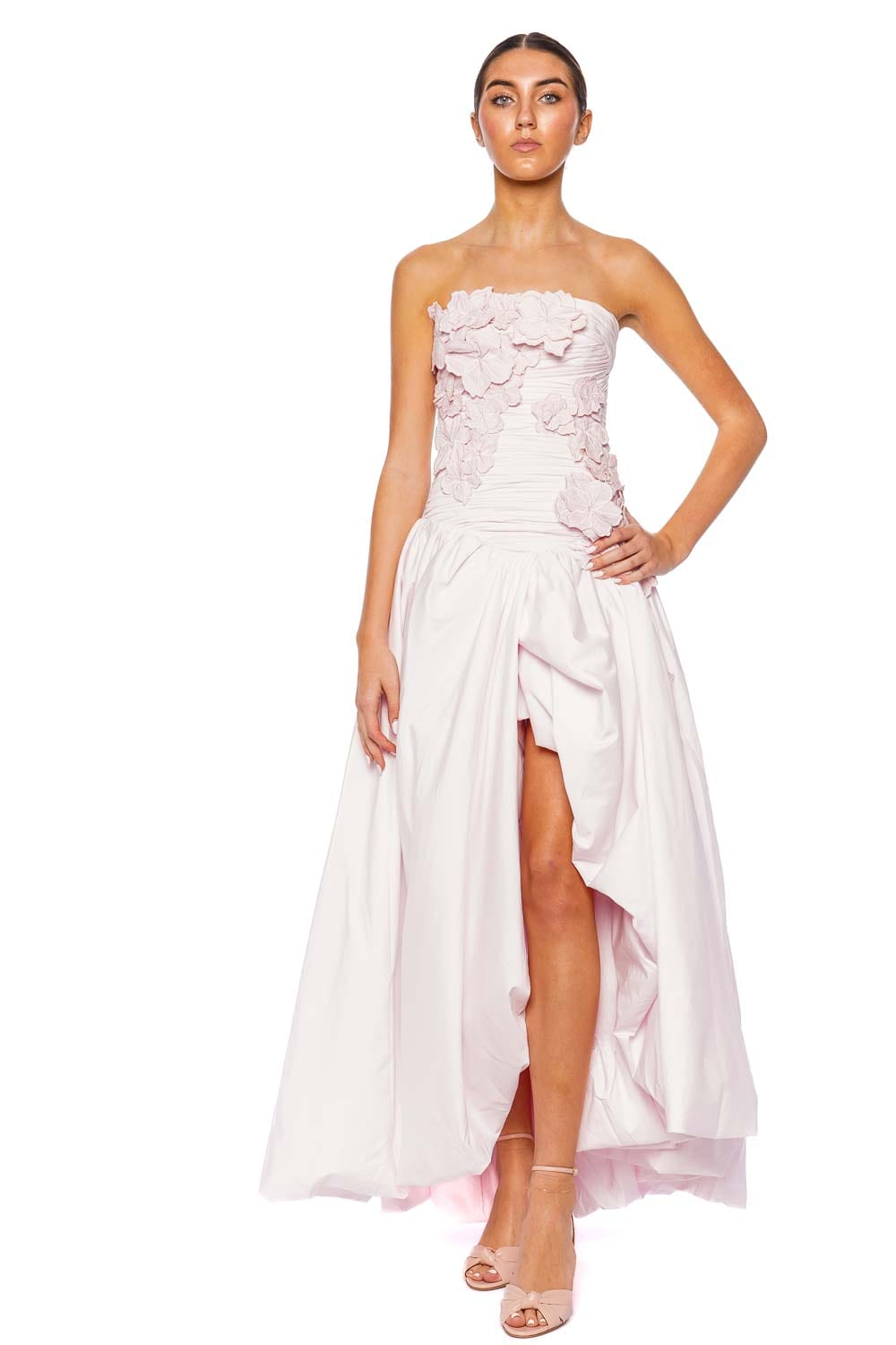 Aje. Splendour Strapless Flower Gown