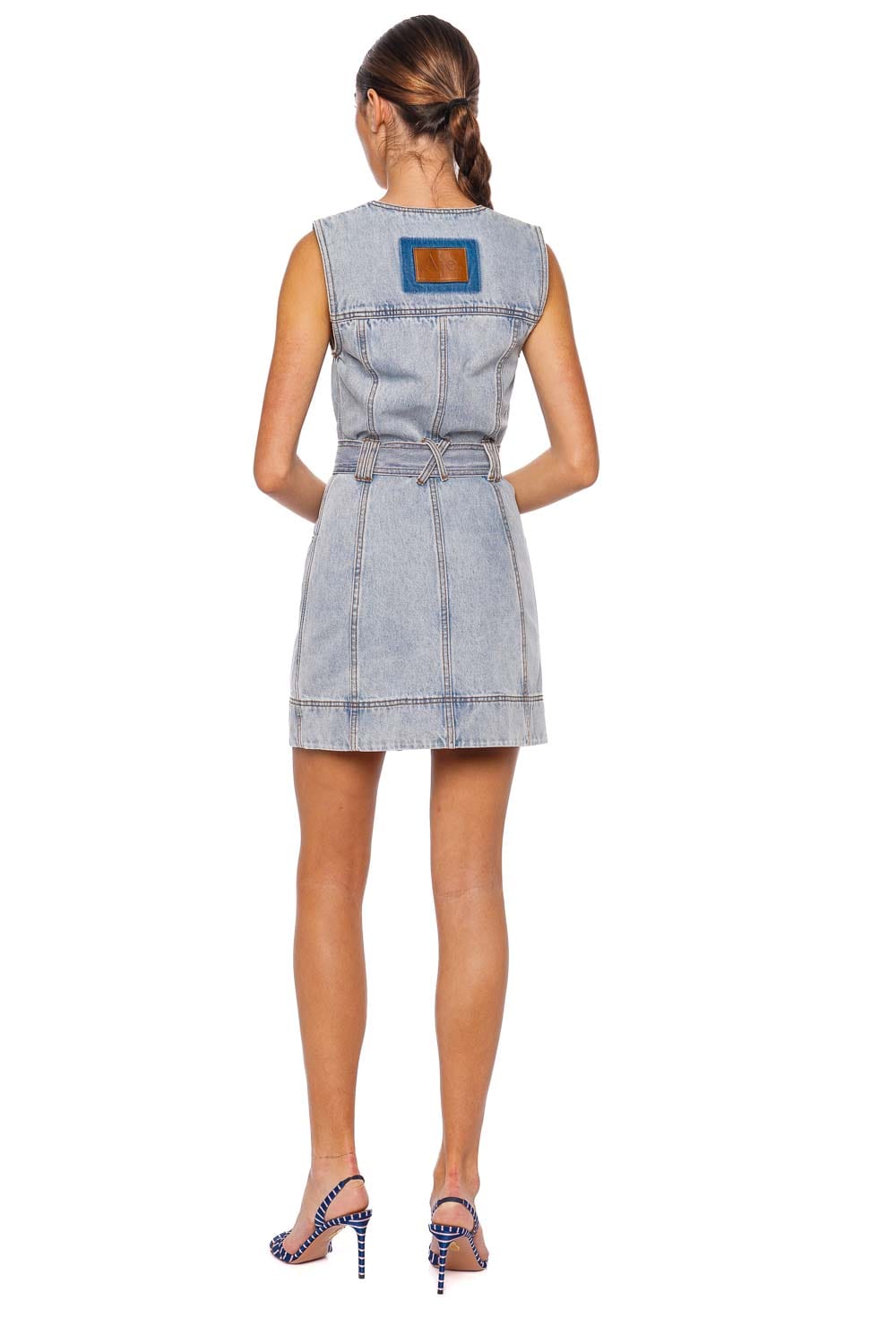 Aje. Aura Sleeveless Denim Mini Dress