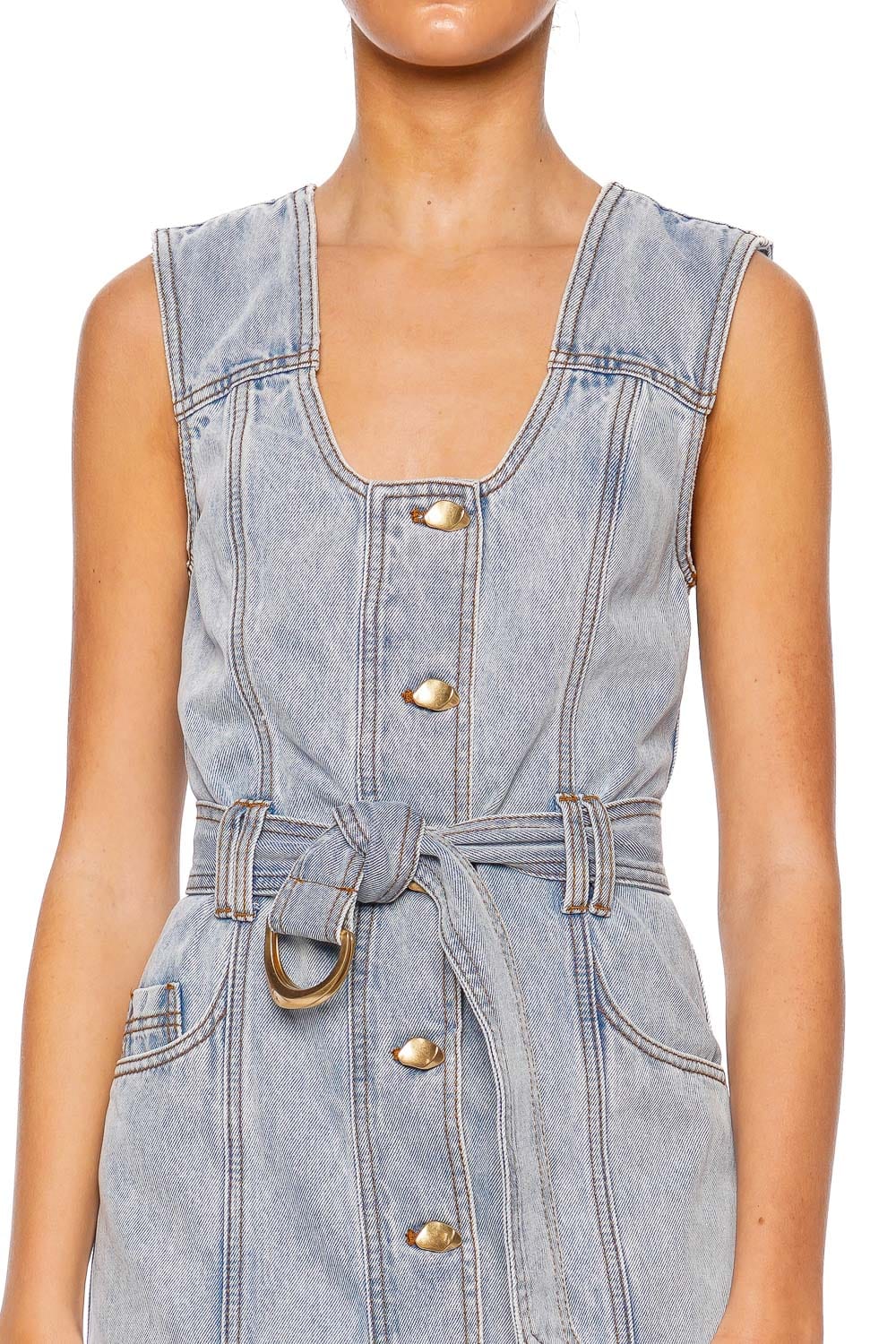 Aje. Aura Sleeveless Denim Mini Dress