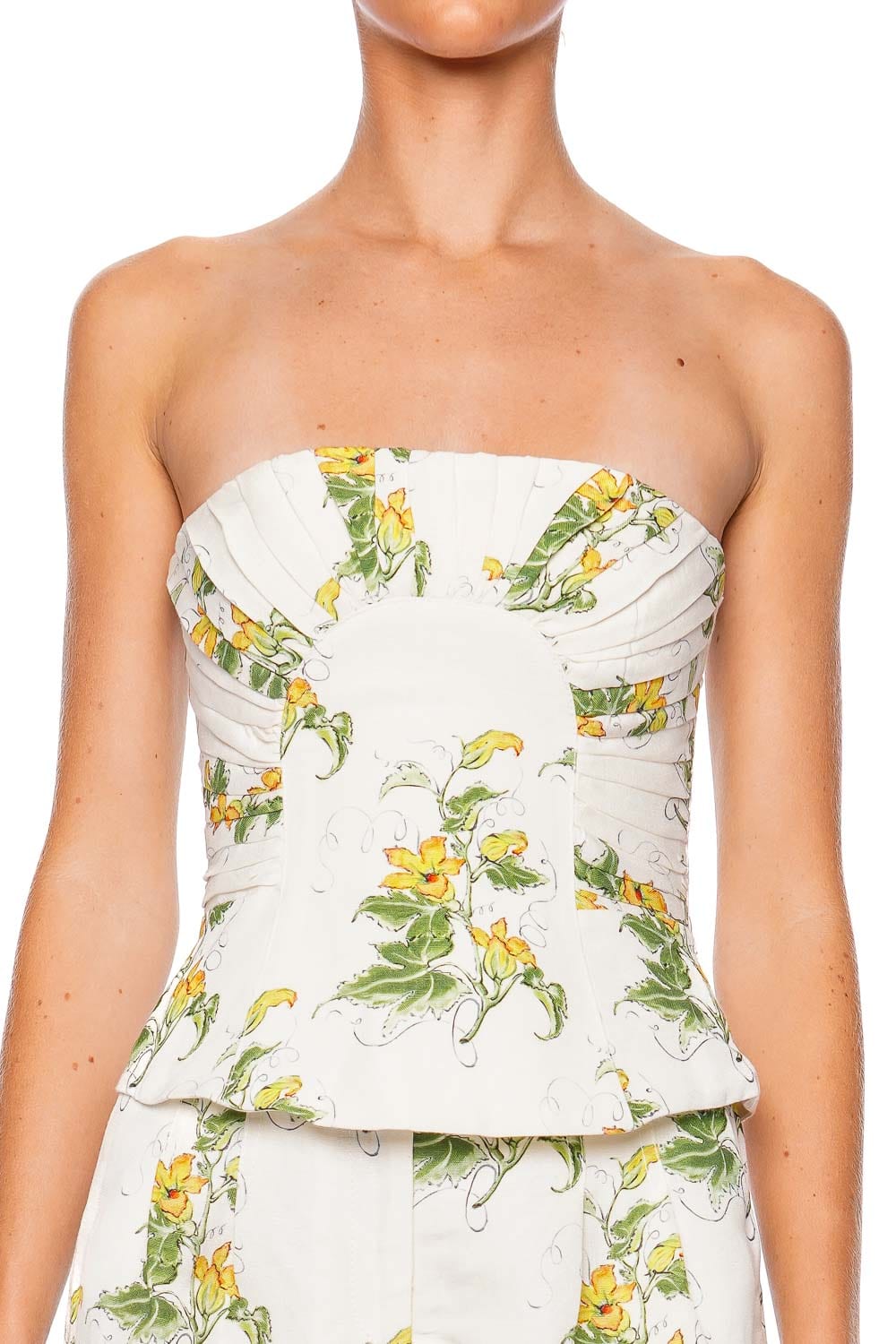 Aje. Otta Floral Strapless Bustier Top