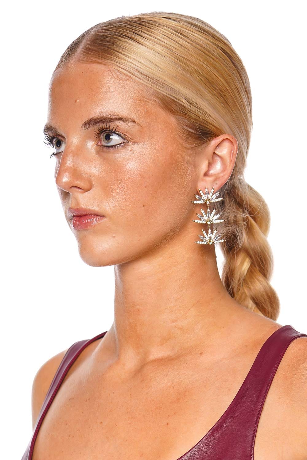 Mignonne Gavigan Vesey Crystal Triple Drop Earrings