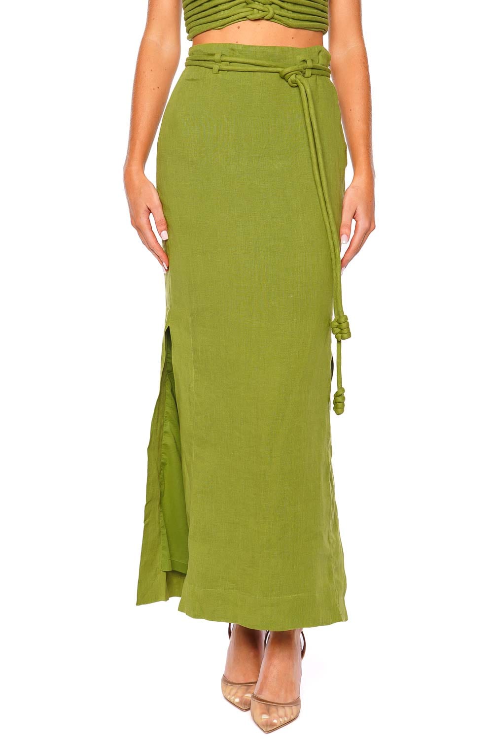 Andres Otalora Mar De Ti Belted Maxi Skirt