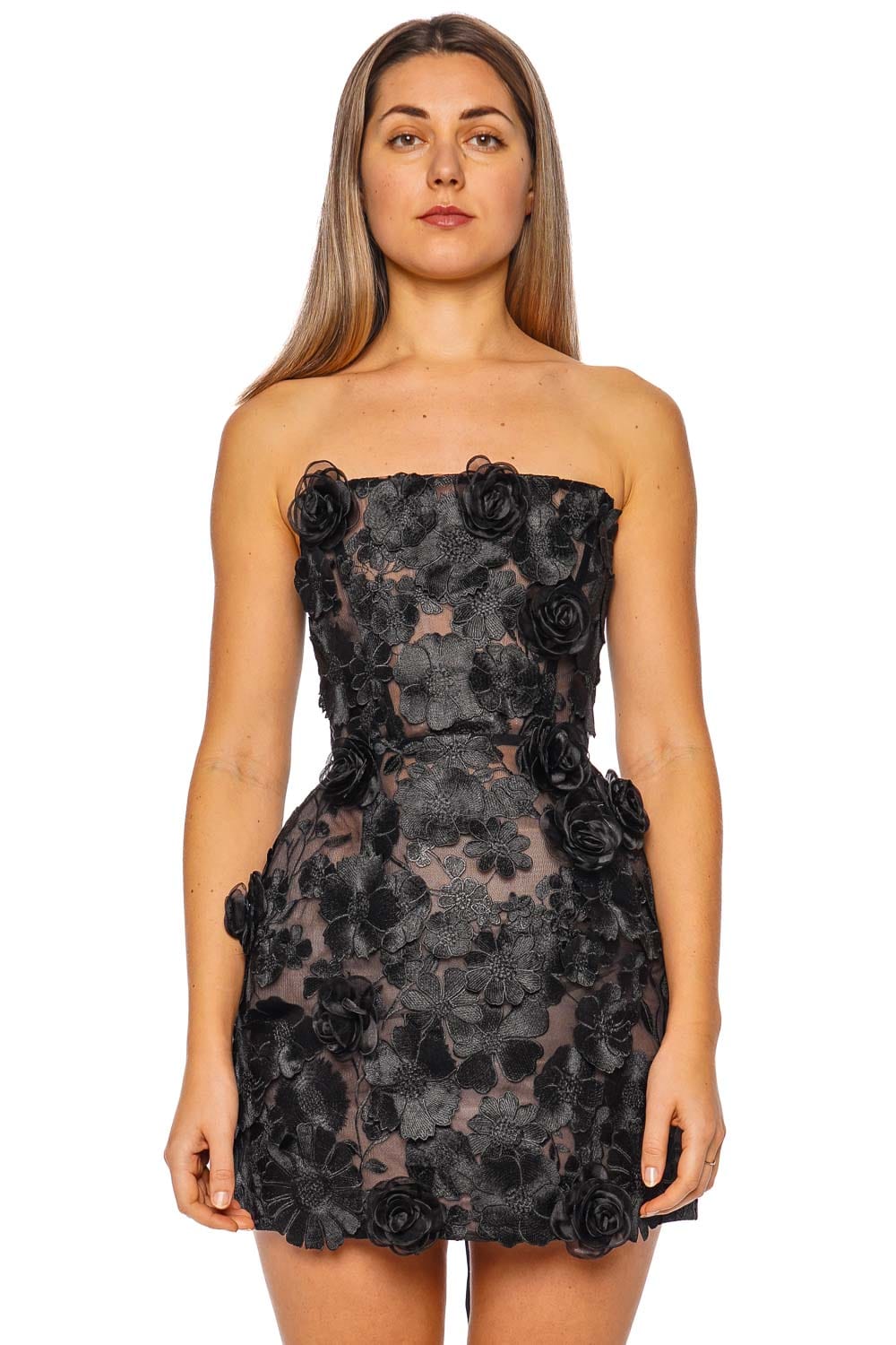 Bronx and Banco Jasmine Maraya Black Strapless Mini Dress