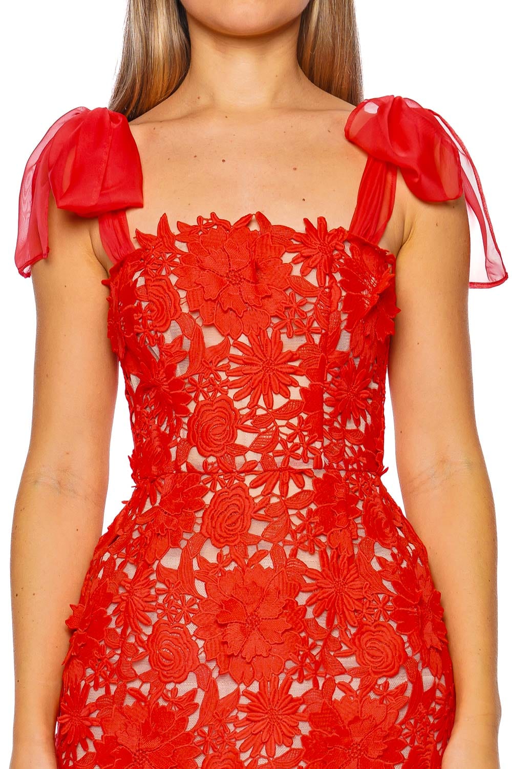 Bronx and Banco Maia Red Tie Shoulder Mini Dress