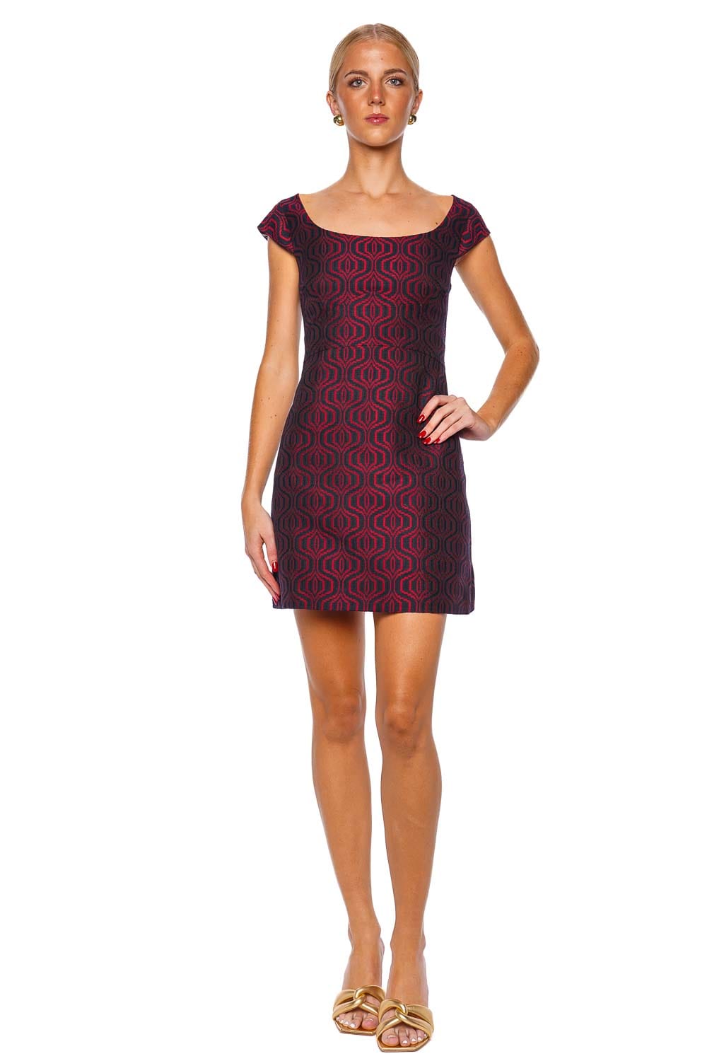 La Double J Arabesque Pixel Jacquard Mini Dress