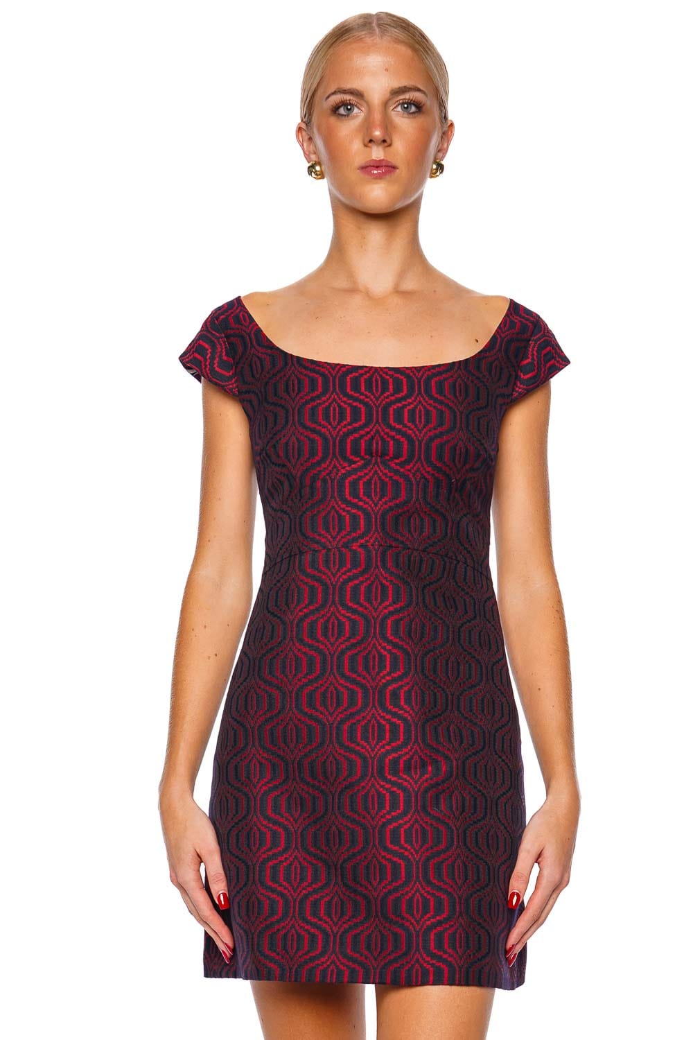 La Double J Arabesque Pixel Jacquard Mini Dress