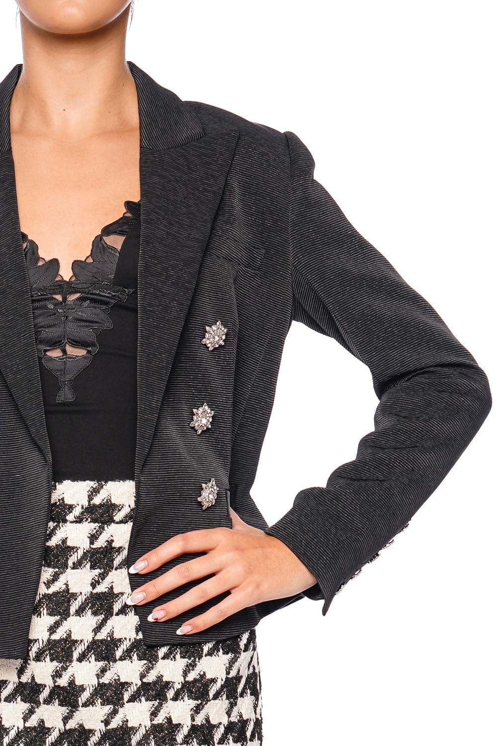 L'AGENCE Brooke Open Front Crystal Blazer