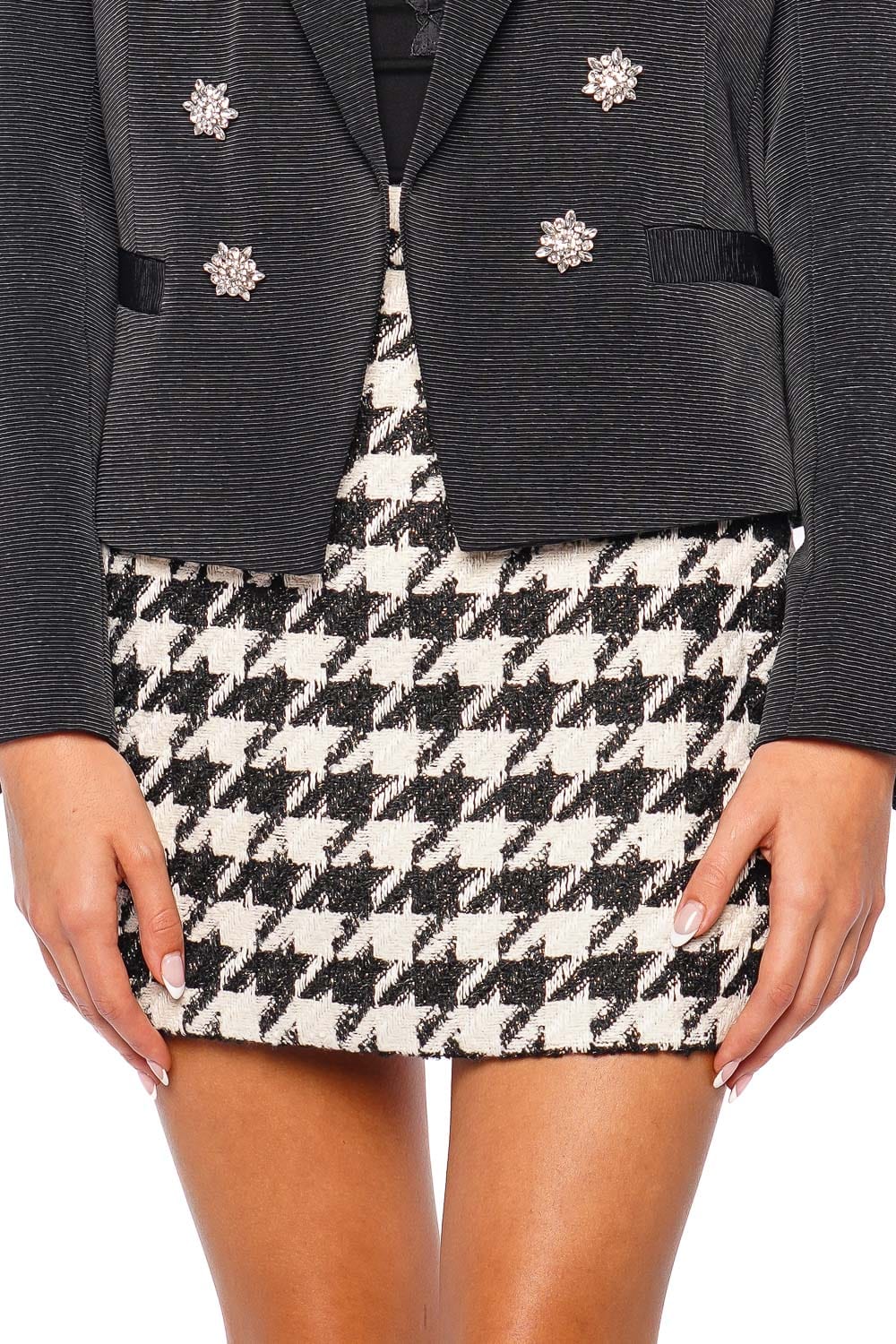 Marseille Houndstooth Mini Skirt