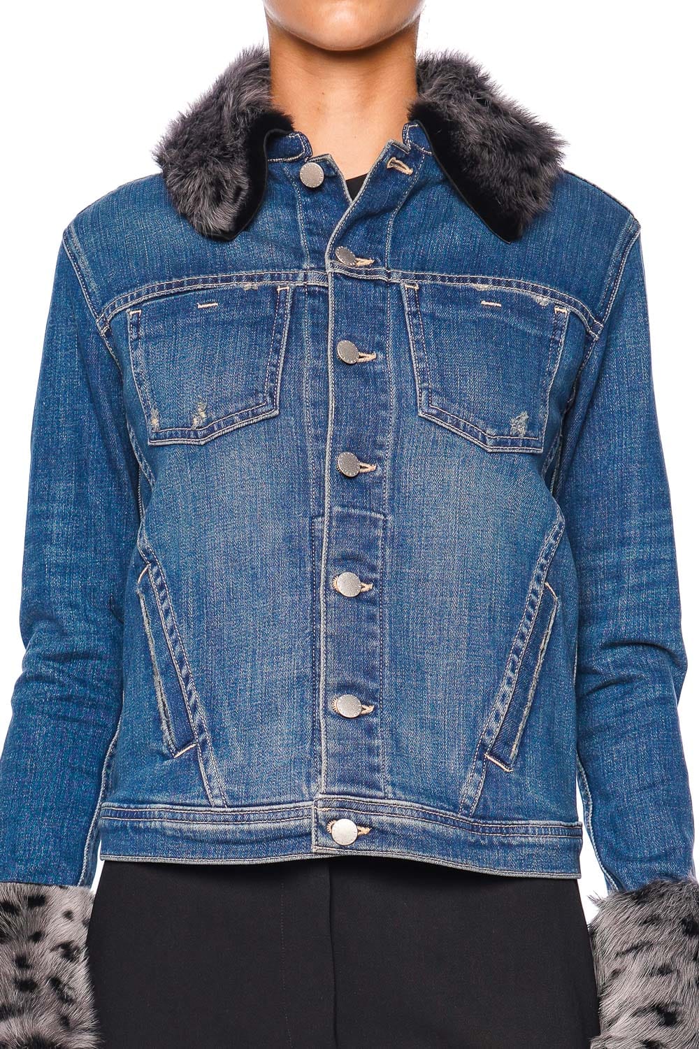 L'AGENCE Shea Shearling Denim Jacket