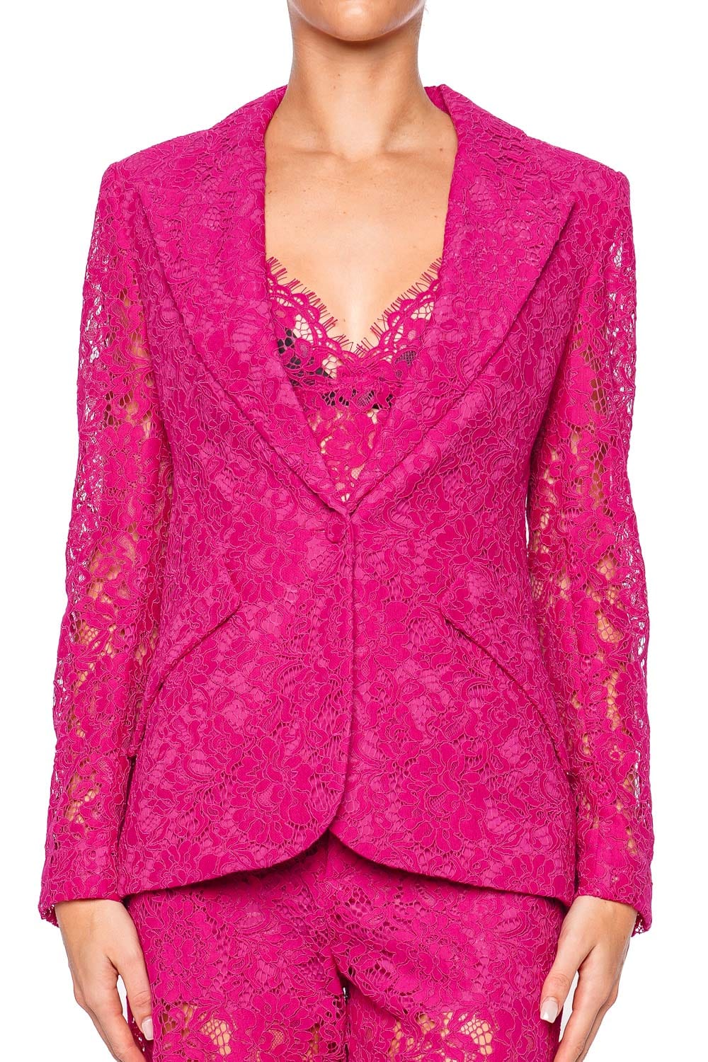 L'AGENCE Chamberlain Lace Single Breasted Blazer