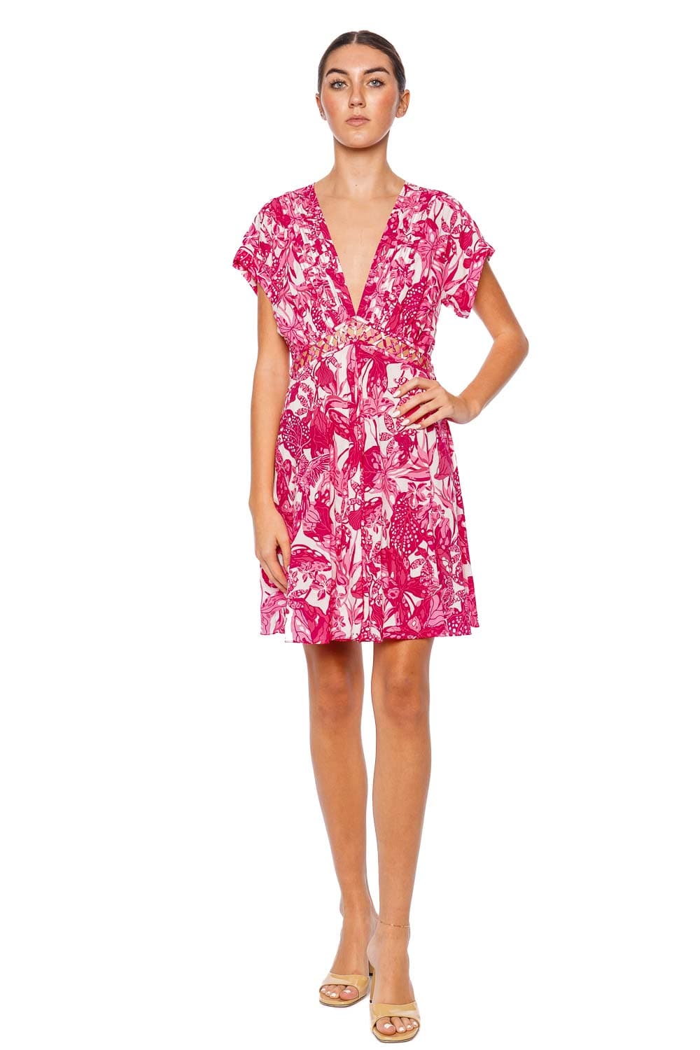 Poupette St Barth Cecile Pink Jengel Mini Dress