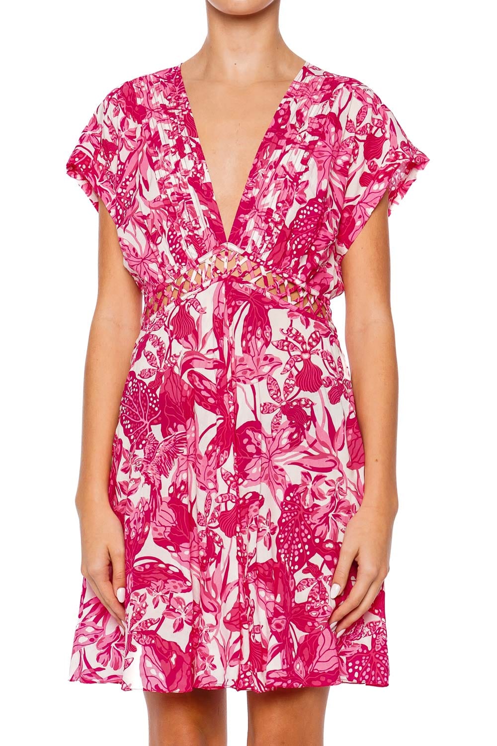 Poupette St Barth Cecile Pink Jengel Mini Dress