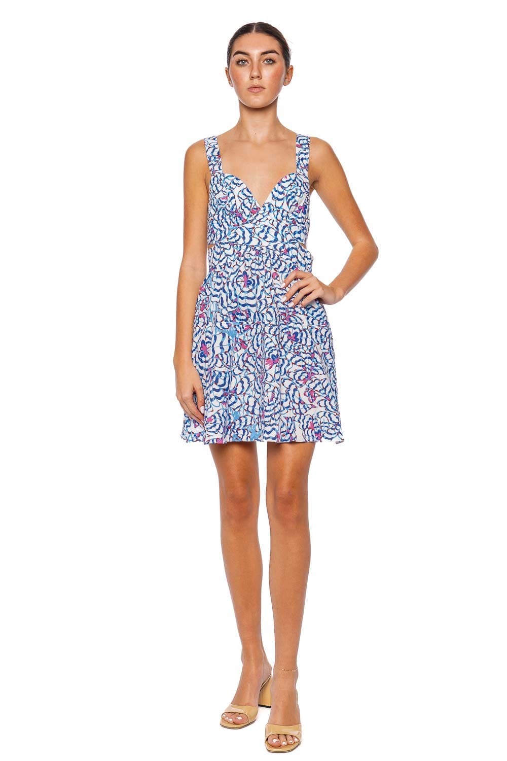 Poupette St Barth Coco Blue Wings Flower Mini Dress