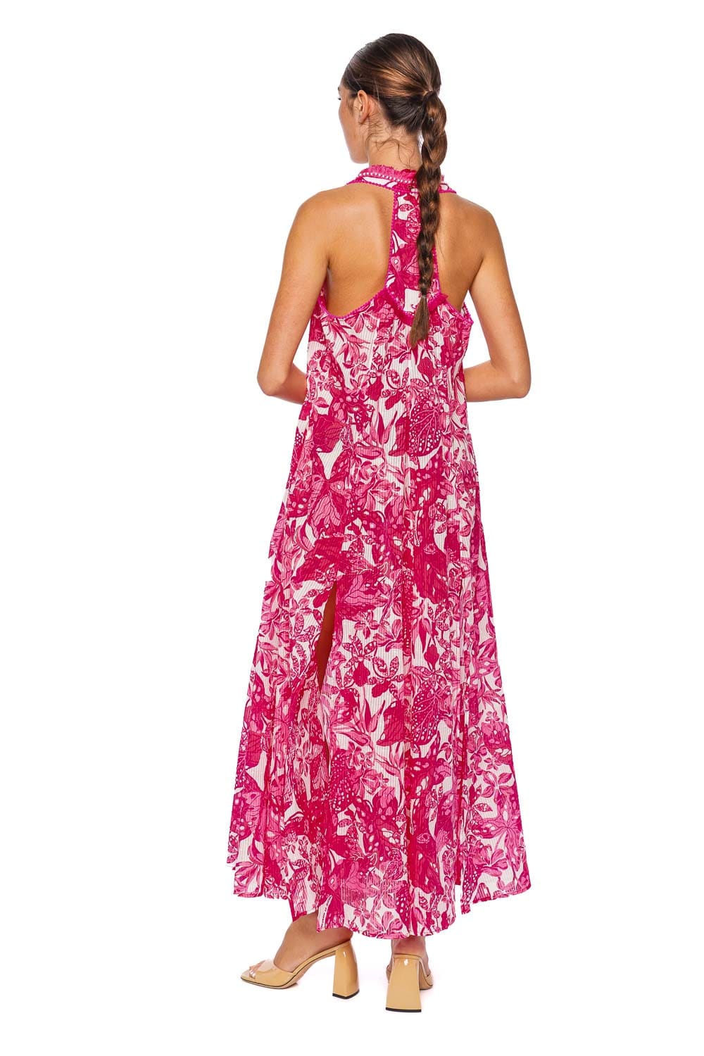 Poupette St Barth Nava Pink Jengel Fringe Maxi Dress