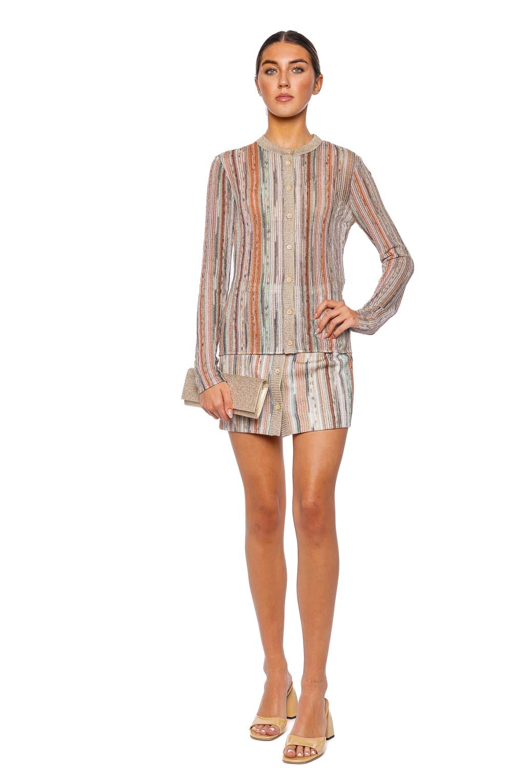 MISSONI MINI SKIRT DS25SH0I MULTI ORANGE - SKY AND GREY TONES