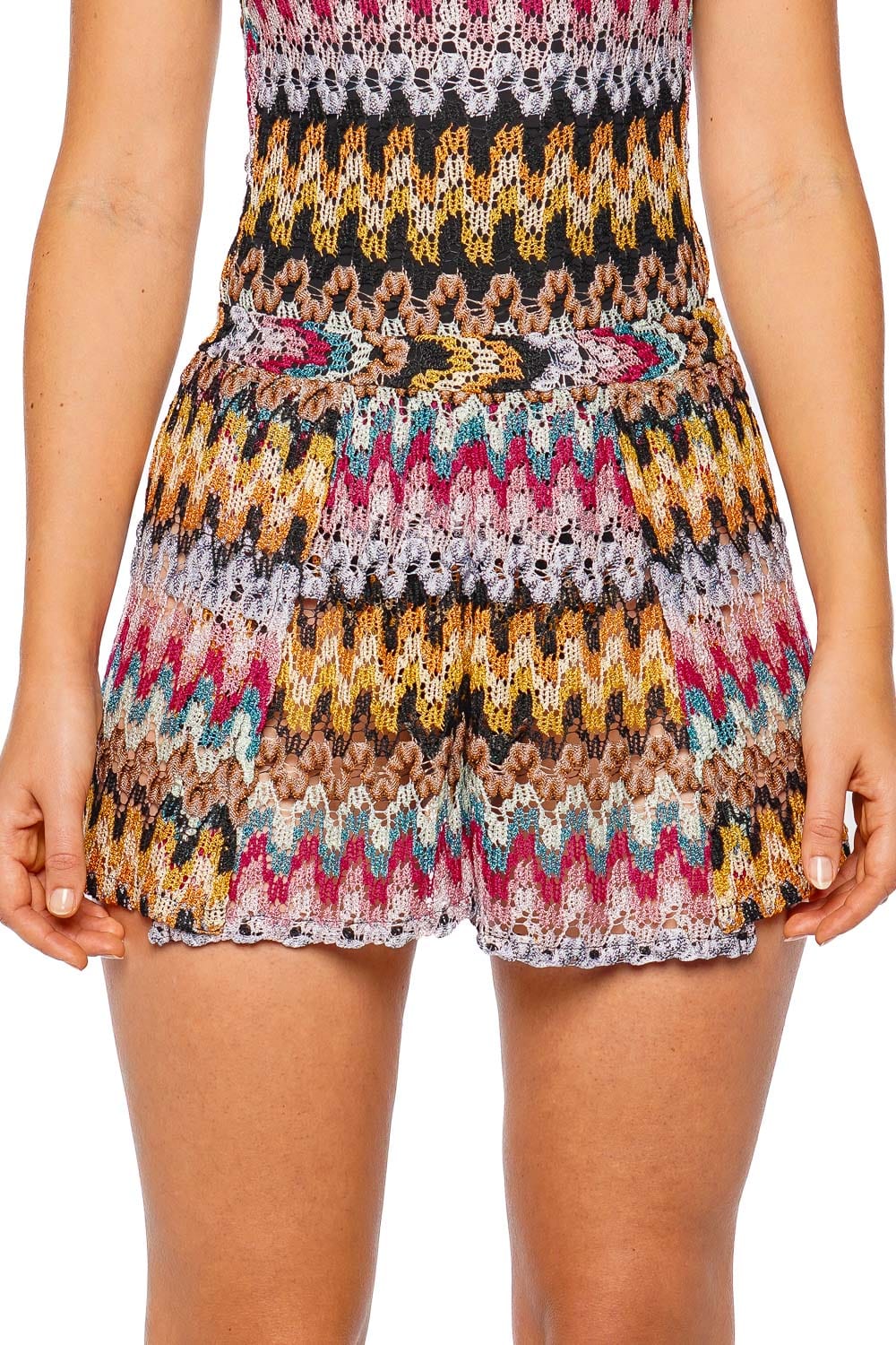 MISSONI Dark Chevron Knit Cover Up Short