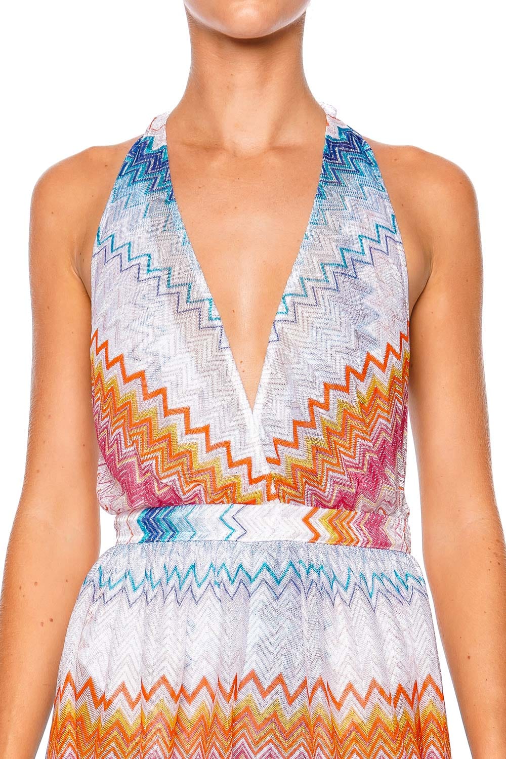 MISSONI Zig Zag Halter Knit Jumpsuit