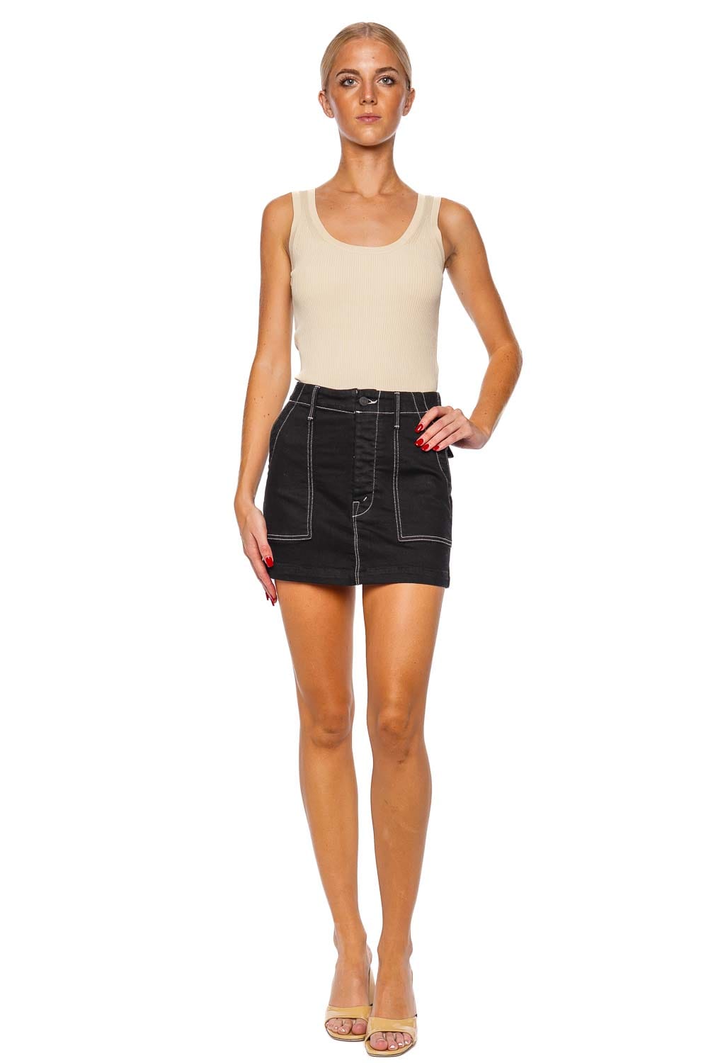 MOTHER Denim The Private Denim Mini Skirt