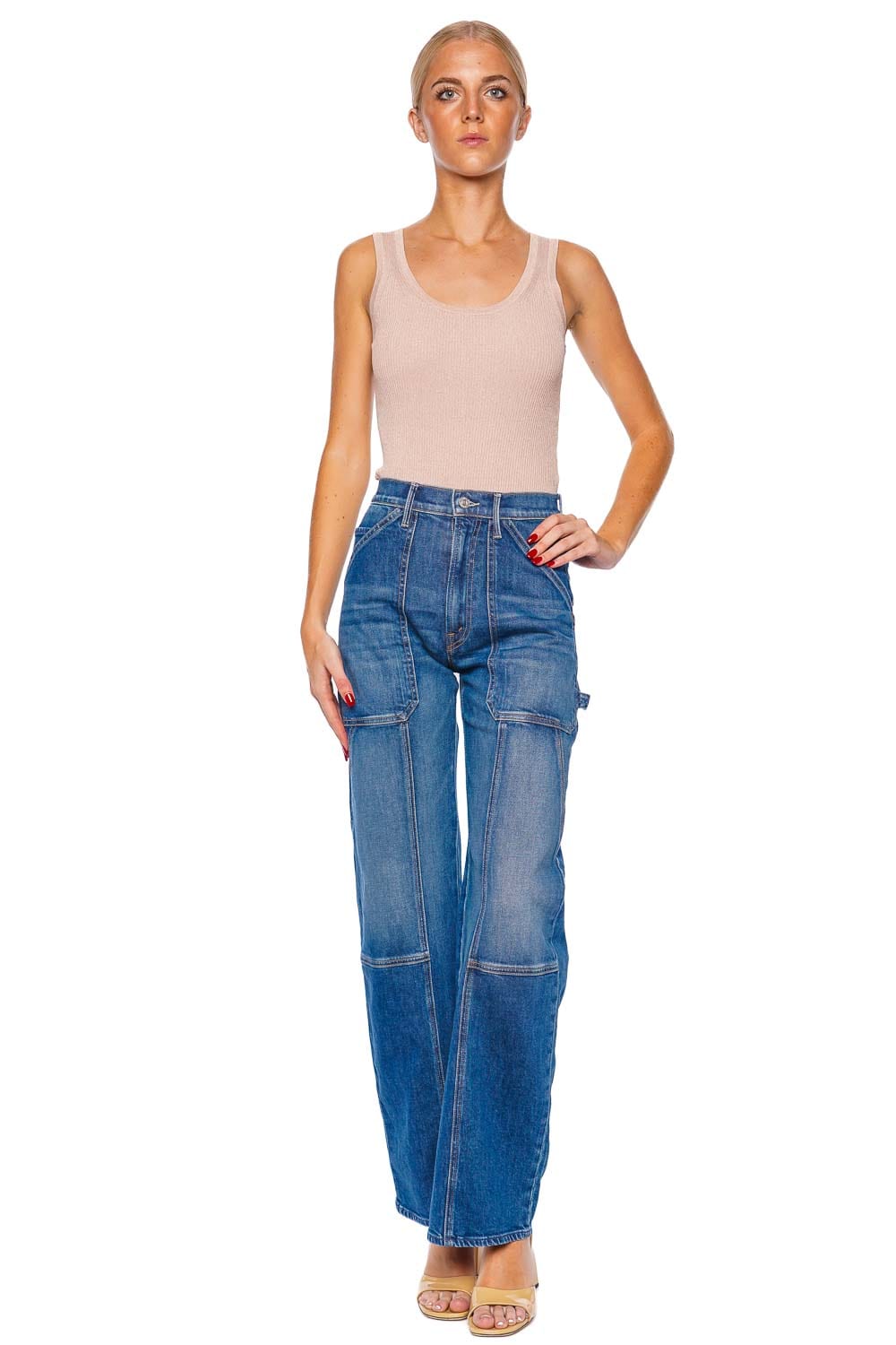 MOTHER Denim The Lasso Utility Sneak Wide Leg Jean