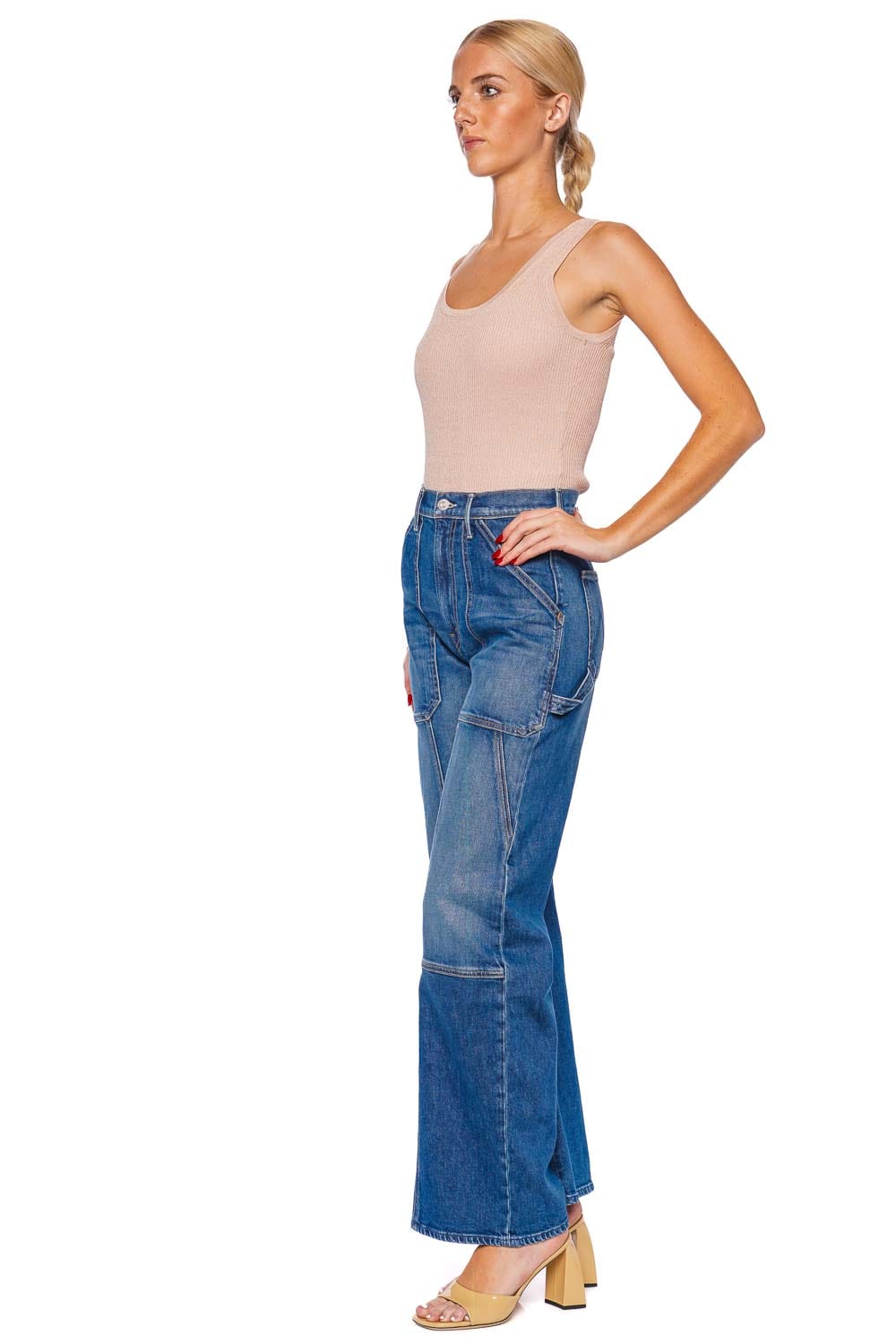 MOTHER Denim The Lasso Utility Sneak Wide Leg Jean