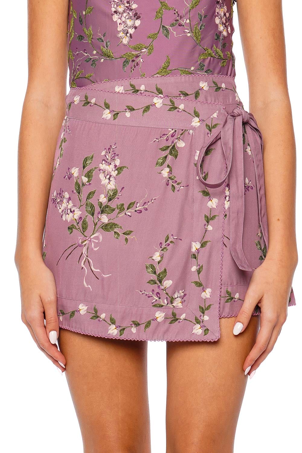 AGUA by Agua Bendita Luna Wisteria Wrap Mini Skirt