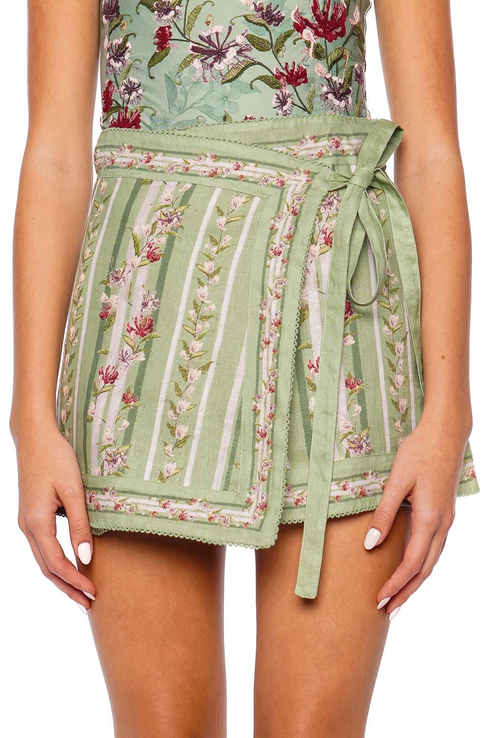 AGUA by Agua Bendita Luna Honeysuckle Wrap Mini Skirt