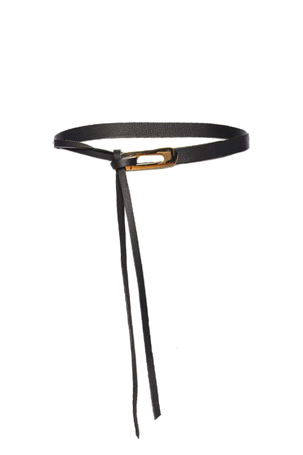 B-Low The Belt Lainey Black Leather Tie Belt