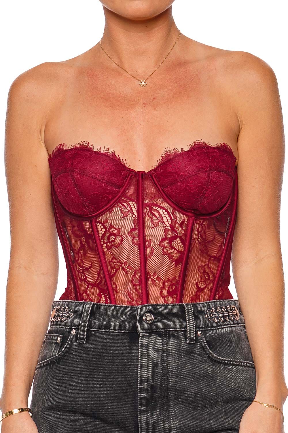 Otto Strapless Lace Bustier Bodysuit