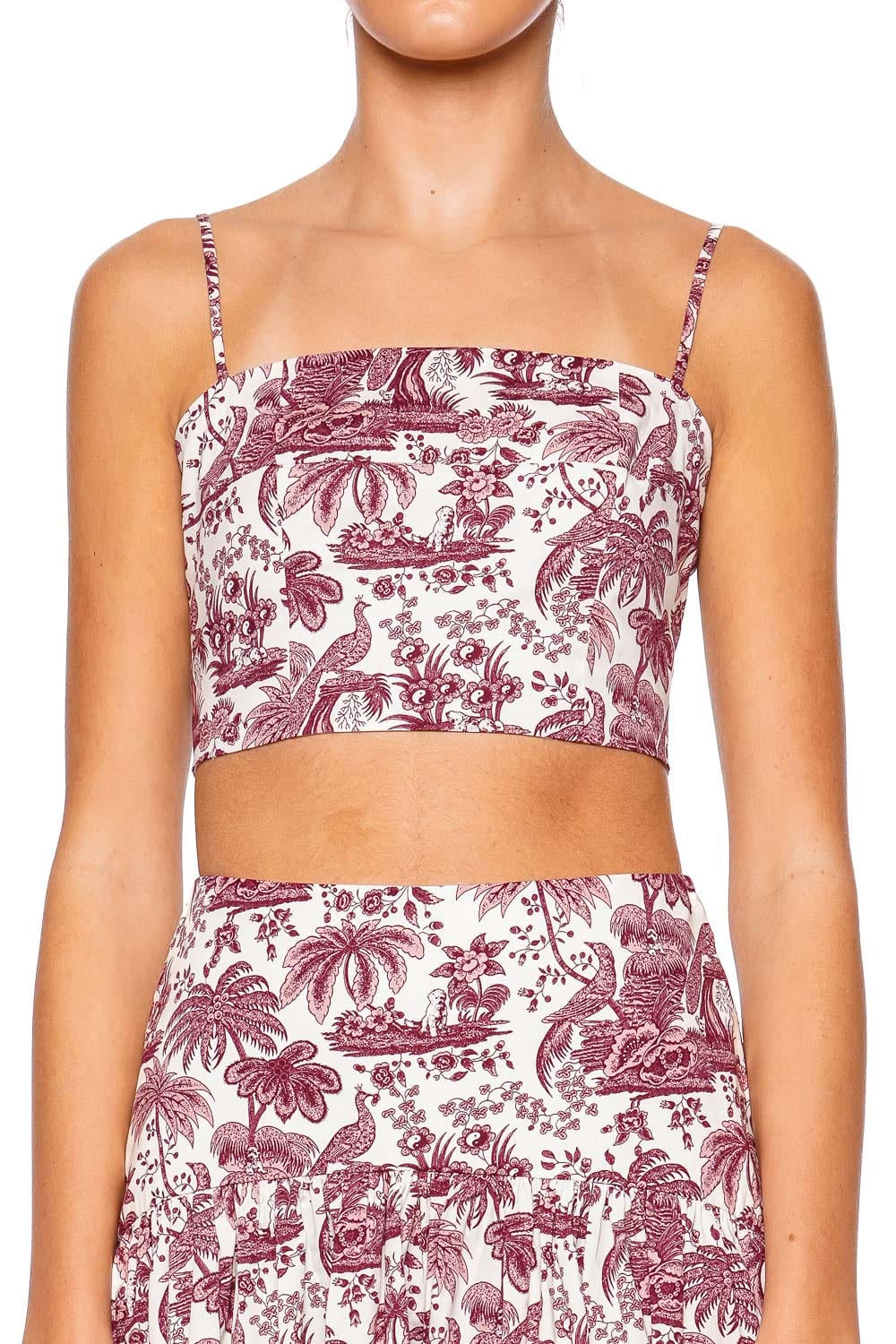 Staud Federico Bordeaux Toile Crop Top