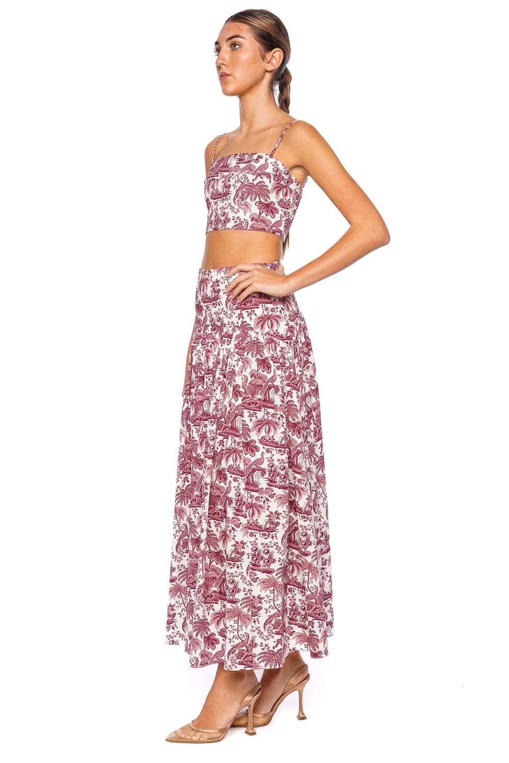 Staud Procida Bordeaux Toile Maxi Skirt