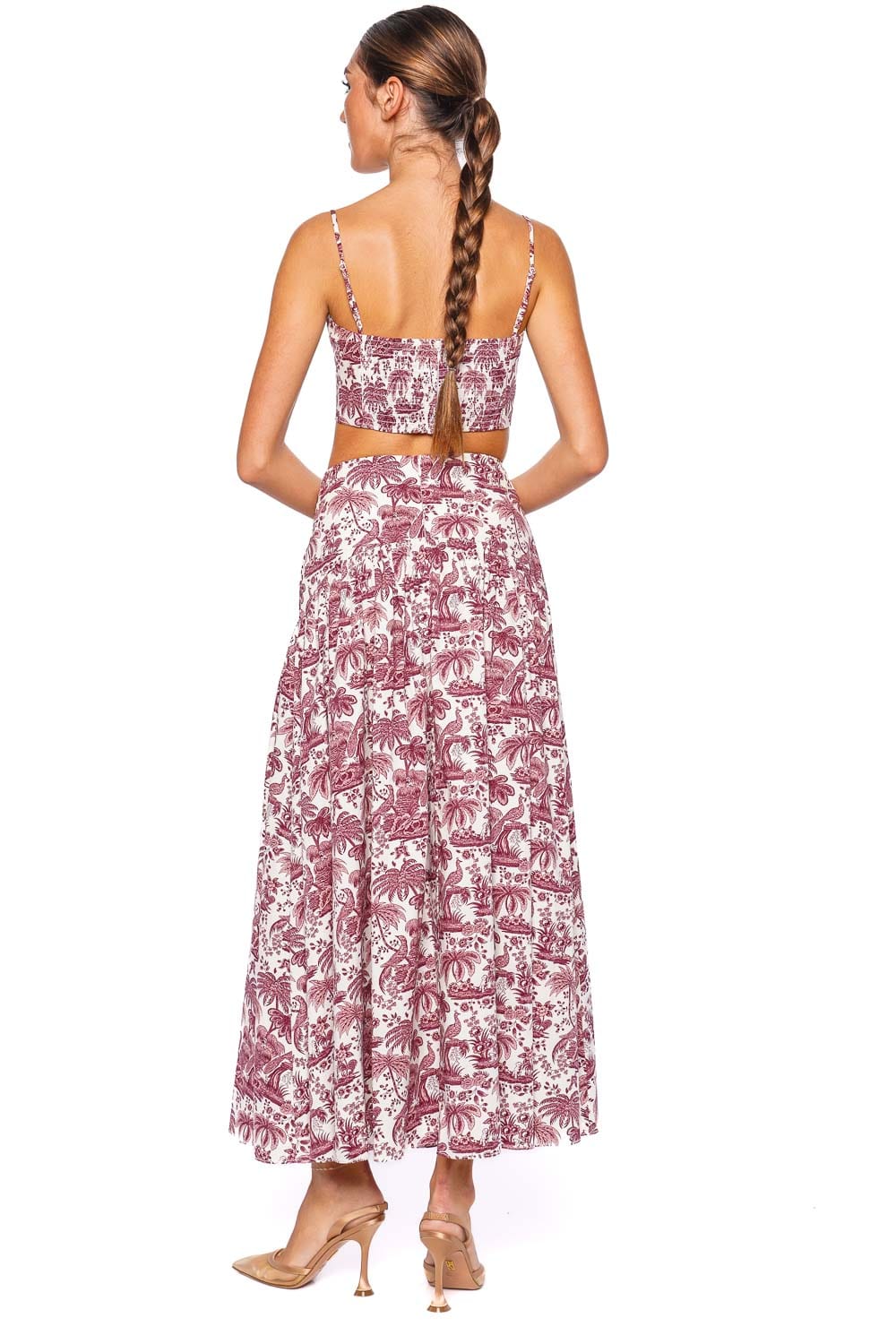 Staud Procida Bordeaux Toile Maxi Skirt