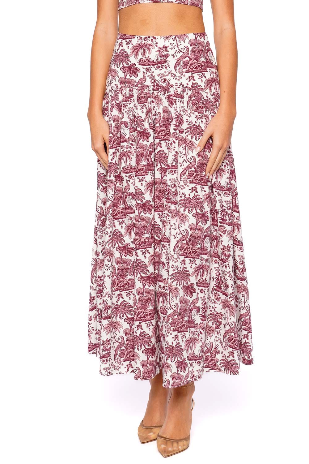 Staud Procida Bordeaux Toile Maxi Skirt