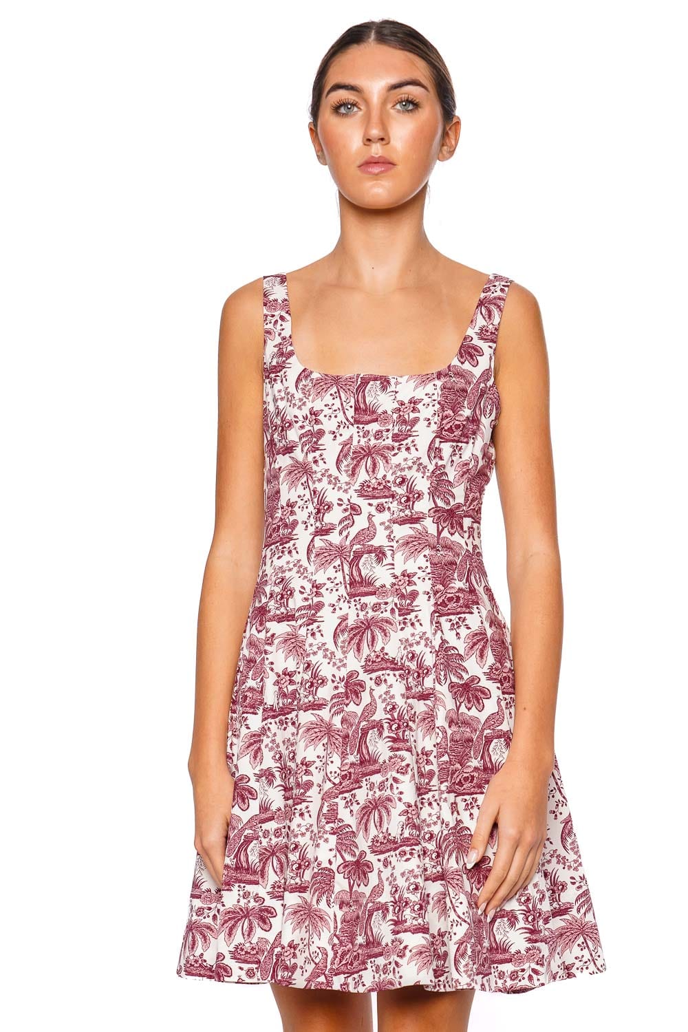 Staud Wells Bordeaux Toile Mini Dress