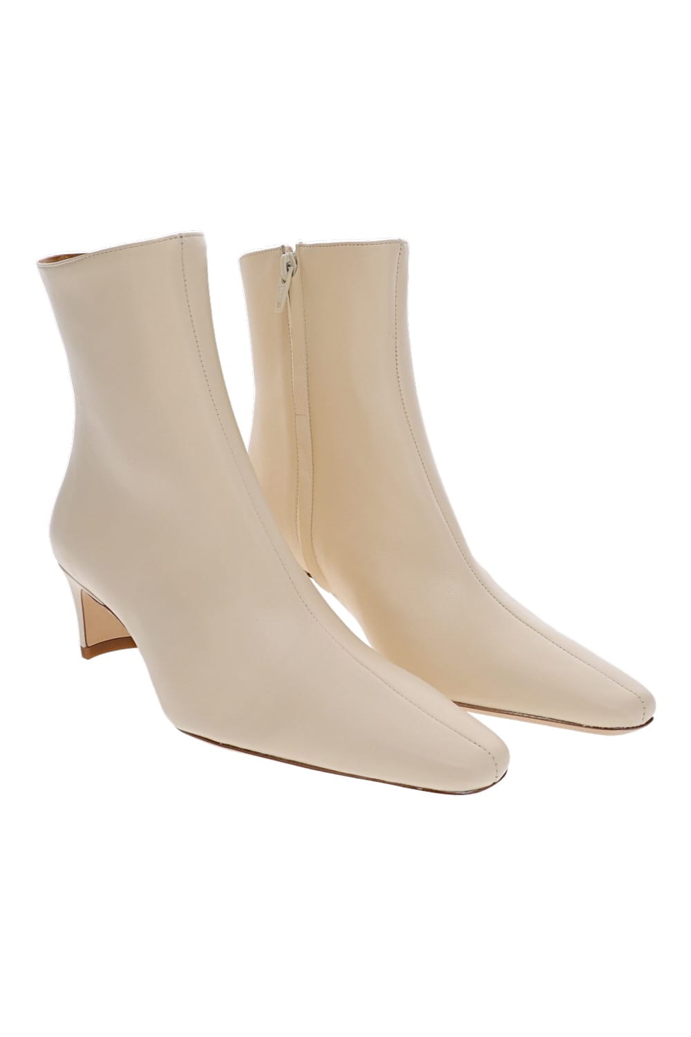 Staud Wally Cream Leather Ankle Boot