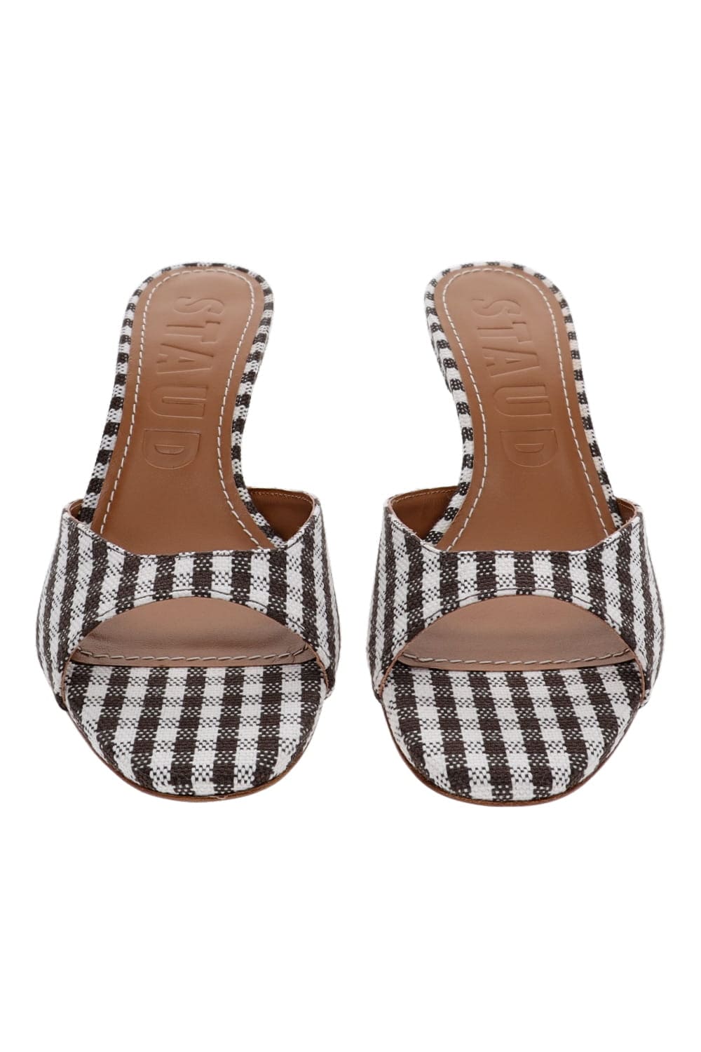 Staud BRIGITTE MULE F25R6001BC DARK CHOCOLATE MICRO CHECK