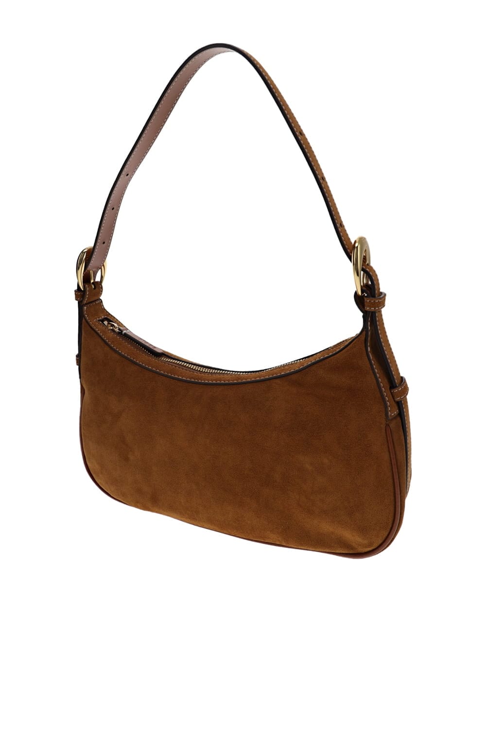 Staud Pine Tan Suede Shoulder Bag