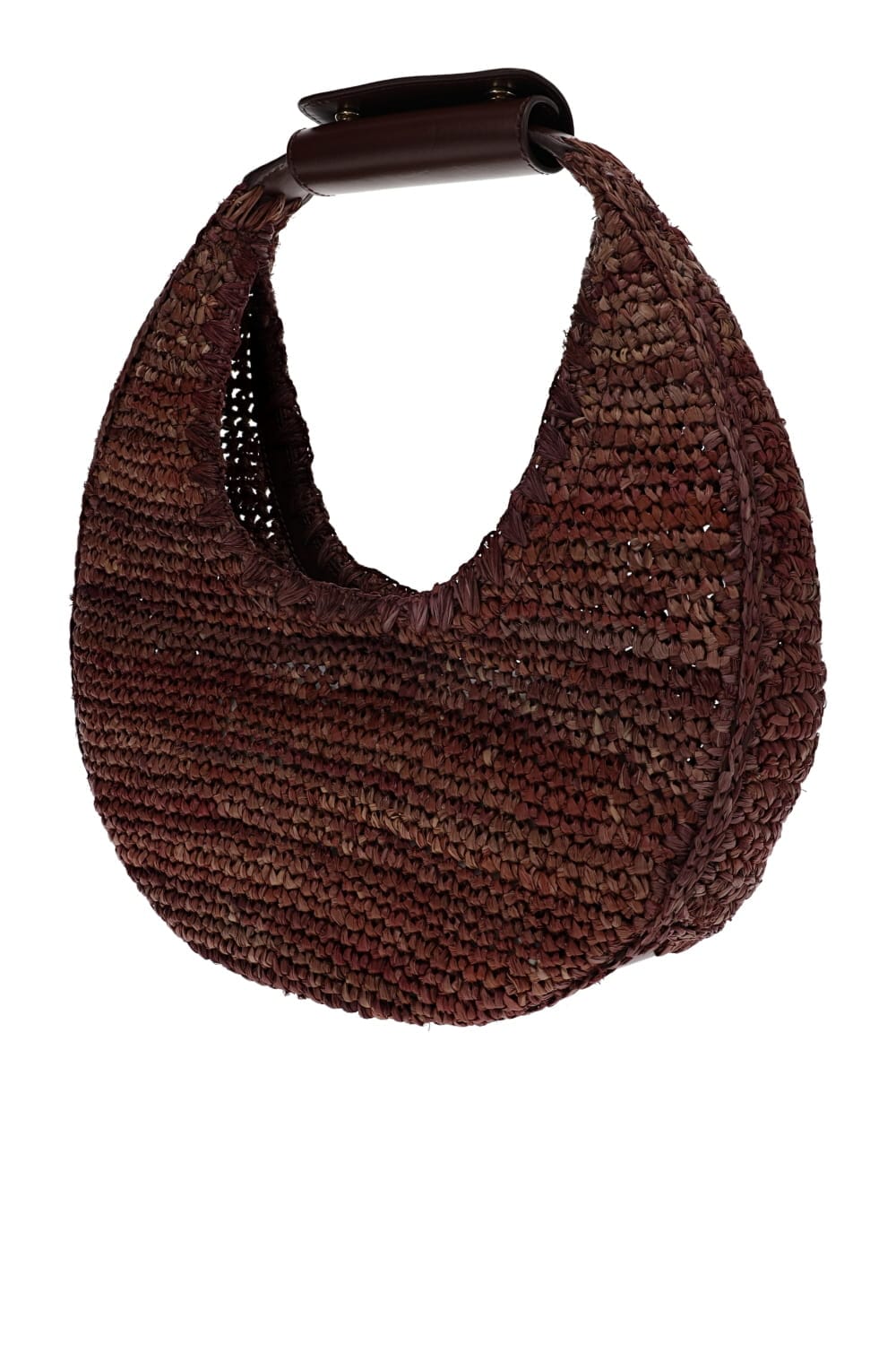 Staud Moon Mahogany Raffia Tote Bag