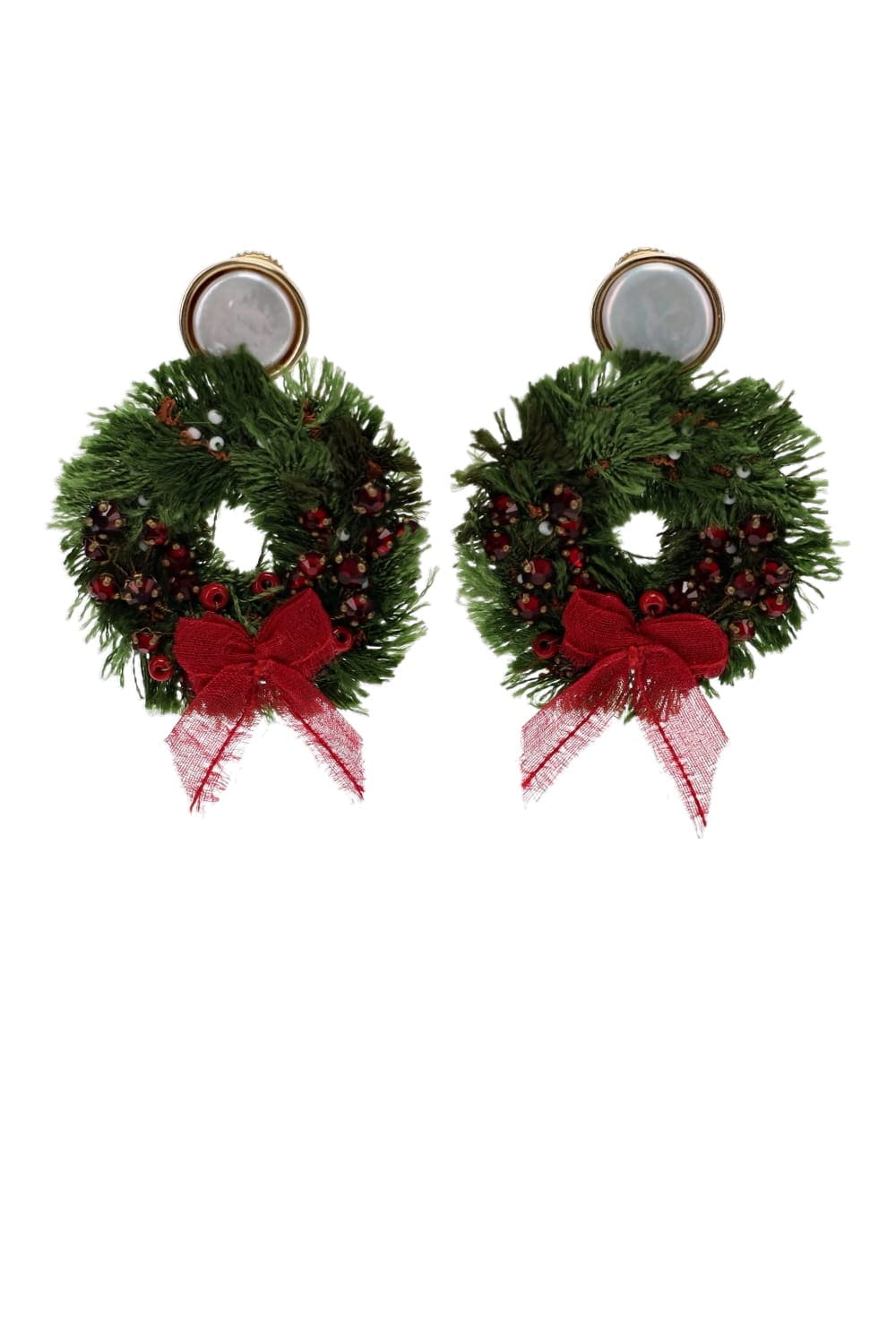 Mignonne Gavigan Wreath Festive Pearl Drop Earrings