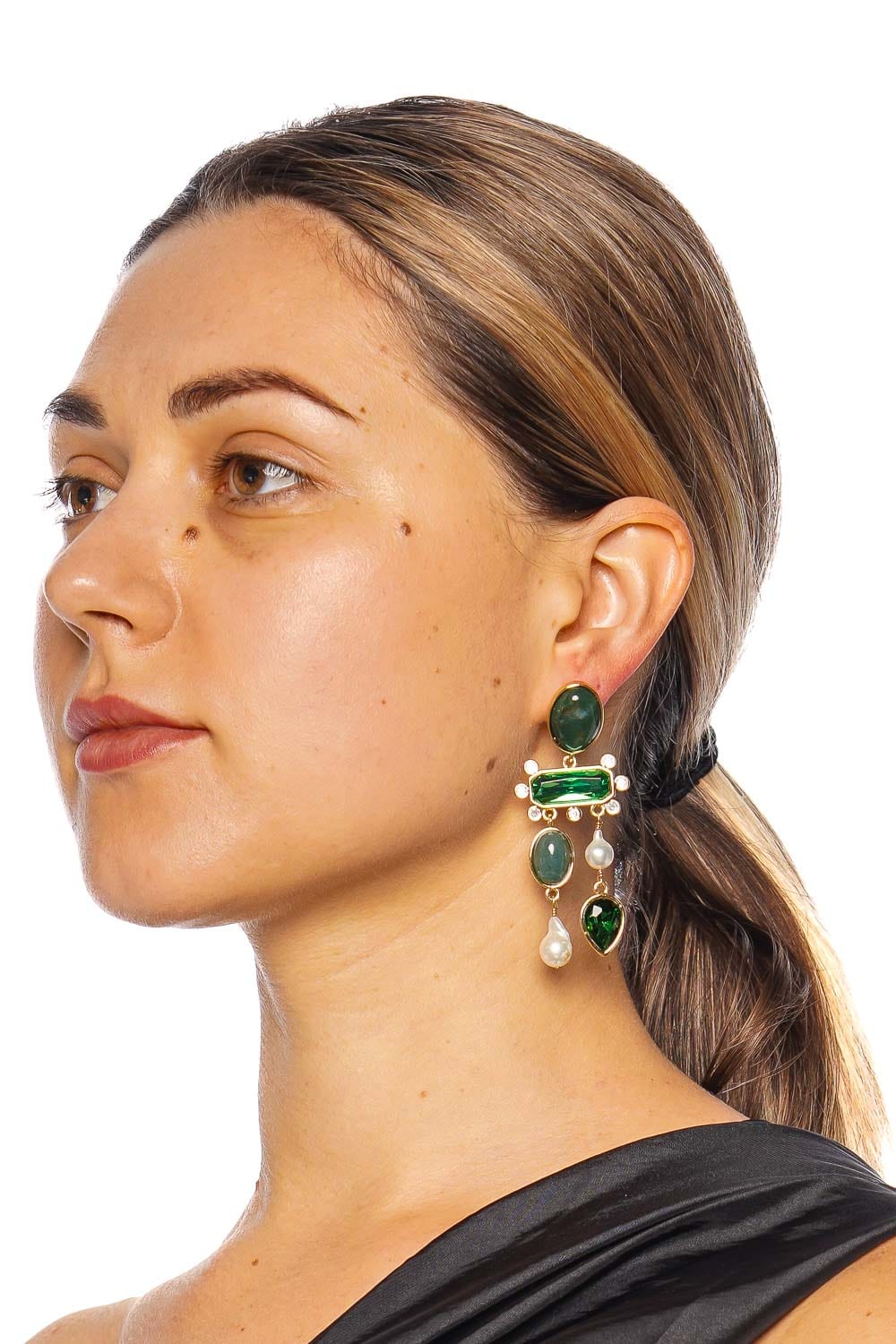 Mignonne Gavigan Luxe Greenwich Green Drop Earrings