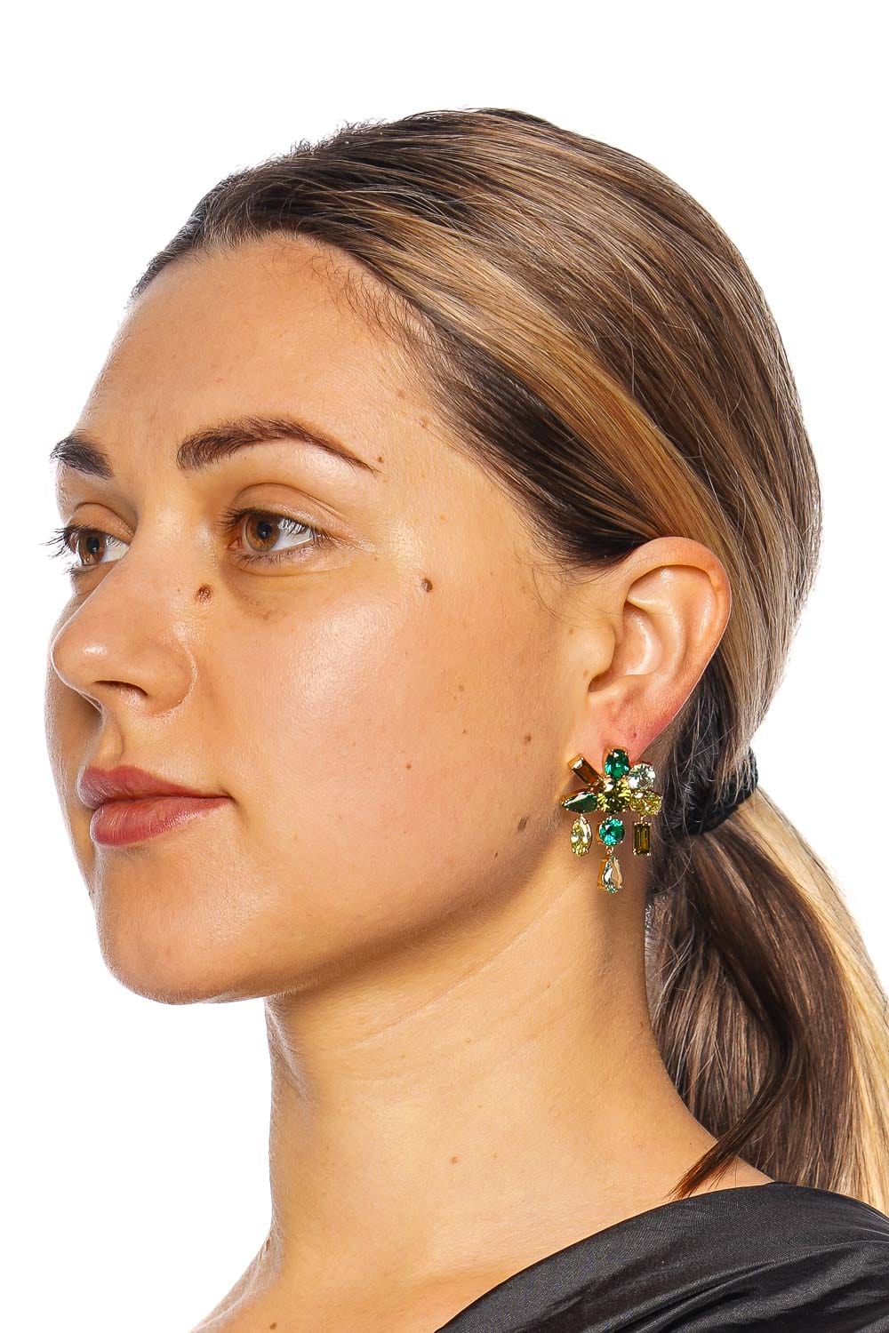 Mignonne Gavigan Tompkins Green Crystal Stud Earrings