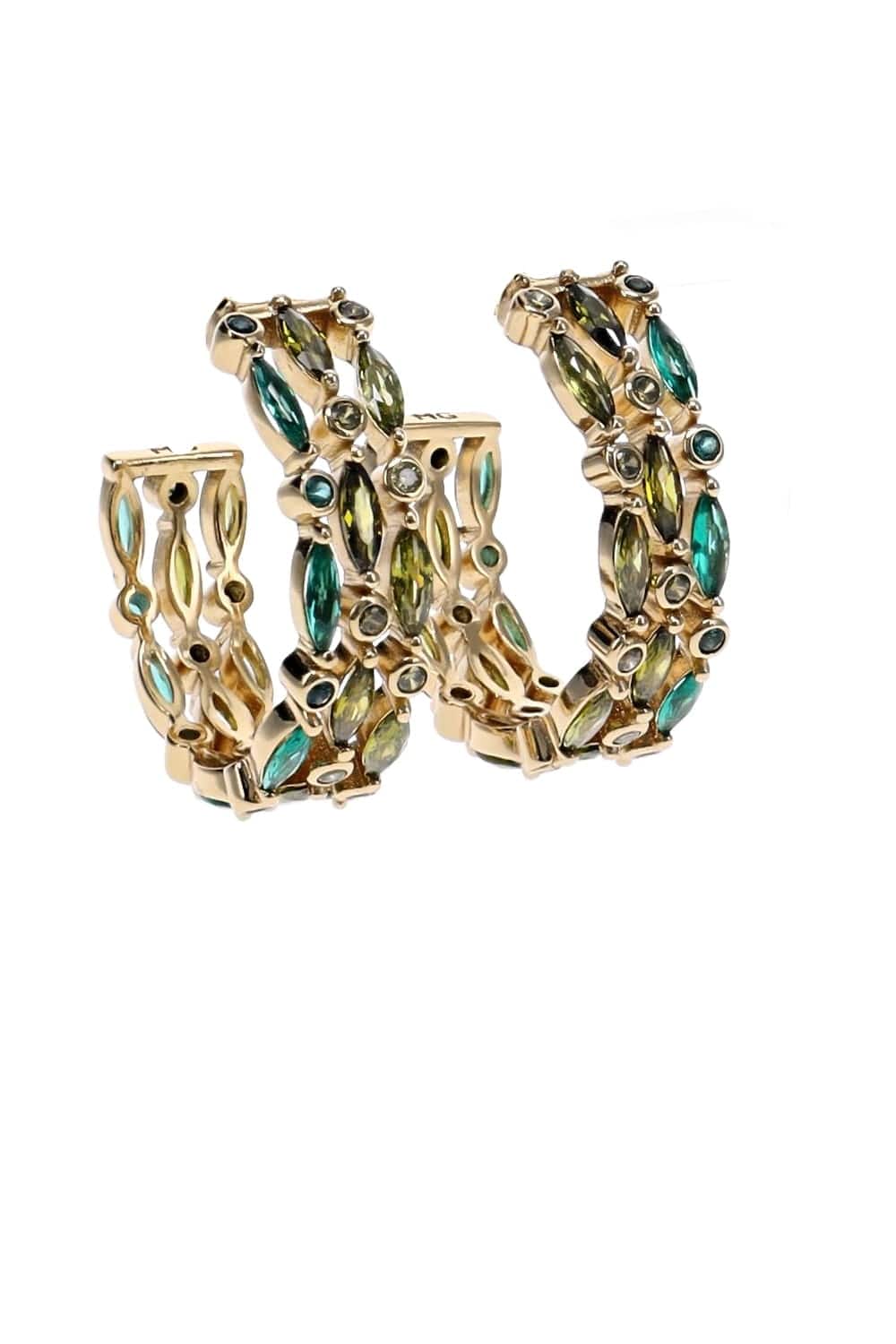 Mignonne Gavigan Clinton Green Crystal Hoop Earrings