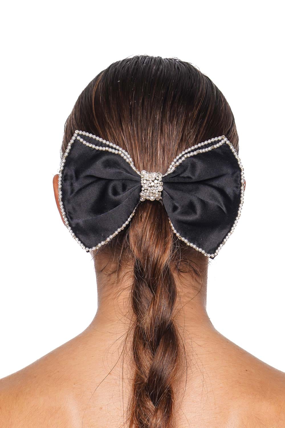 Mignonne Gavigan Sutton Bow Beaded Pearl Barrette